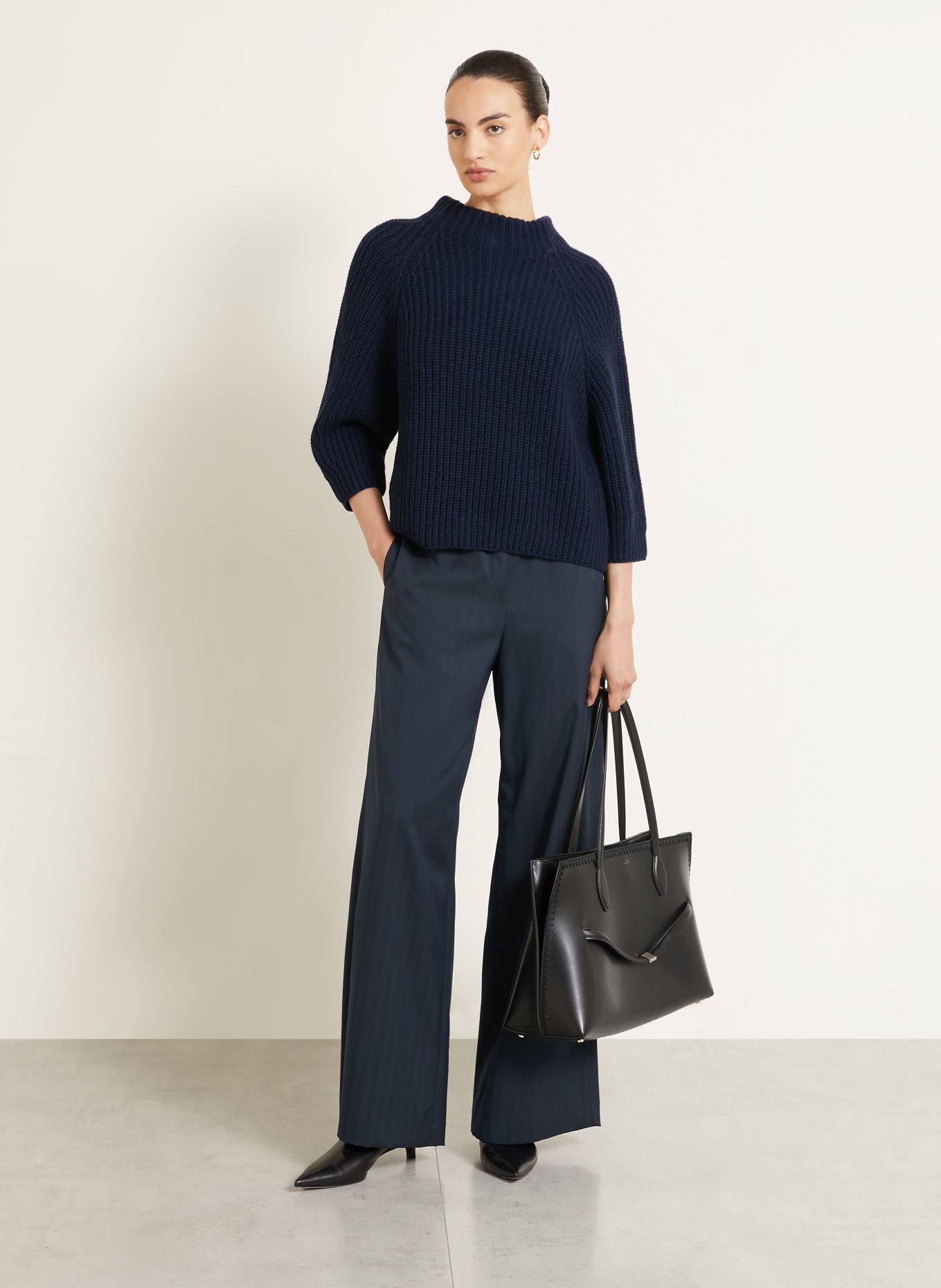 IRIS von ARNIM Cashmere-Pullover FALLOU mit 3/4-Arm: DUNKELBLAU