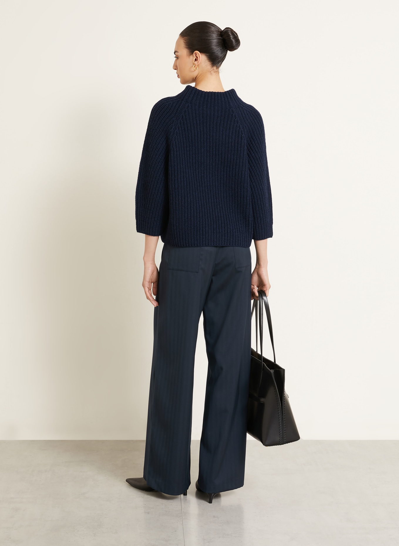 IRIS von ARNIM Cashmere-Pullover FALLOU mit 3/4-Arm: DUNKELBLAU