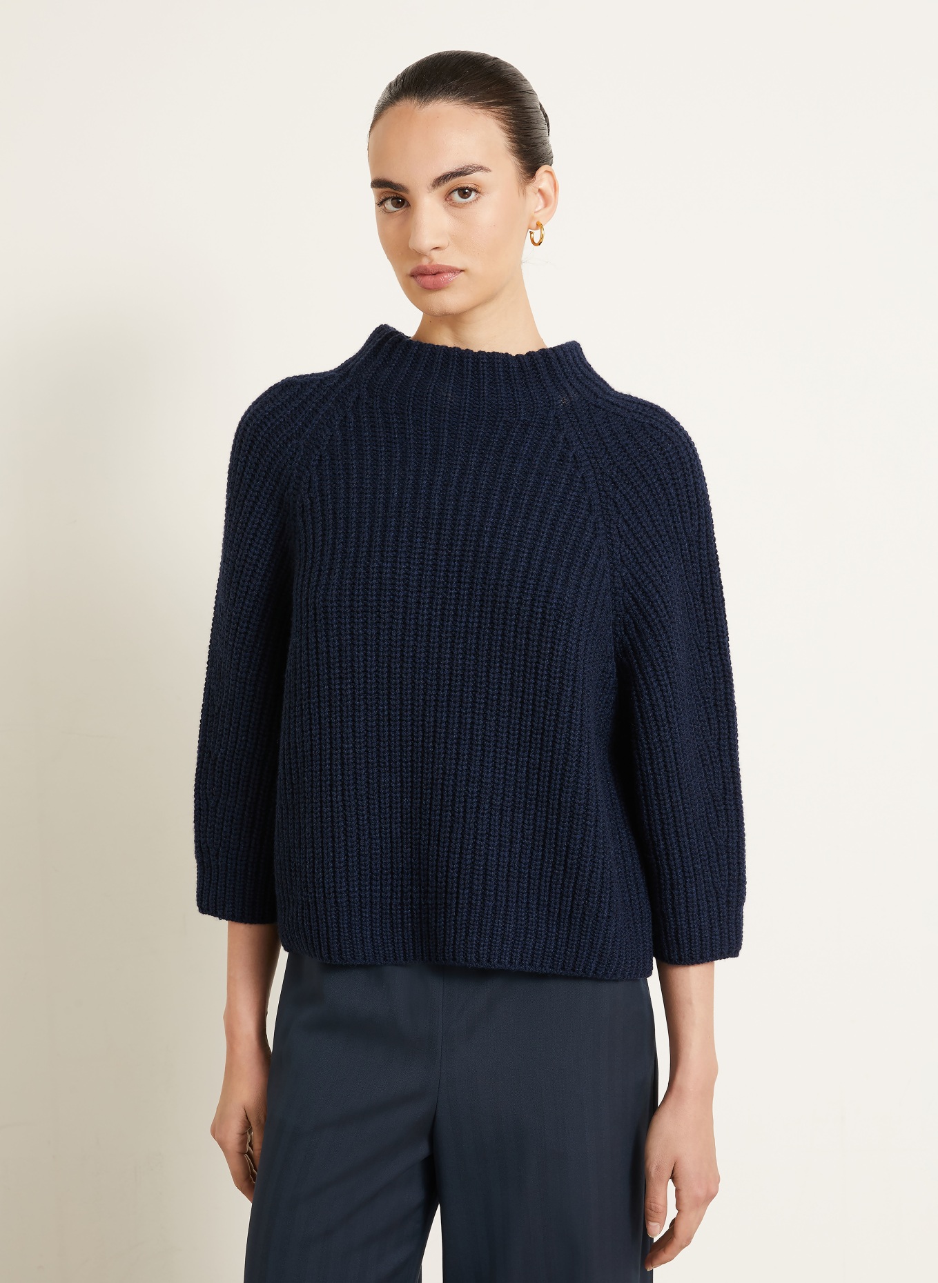 IRIS von ARNIM Cashmere-Pullover FALLOU mit 3/4-Arm: DUNKELBLAU