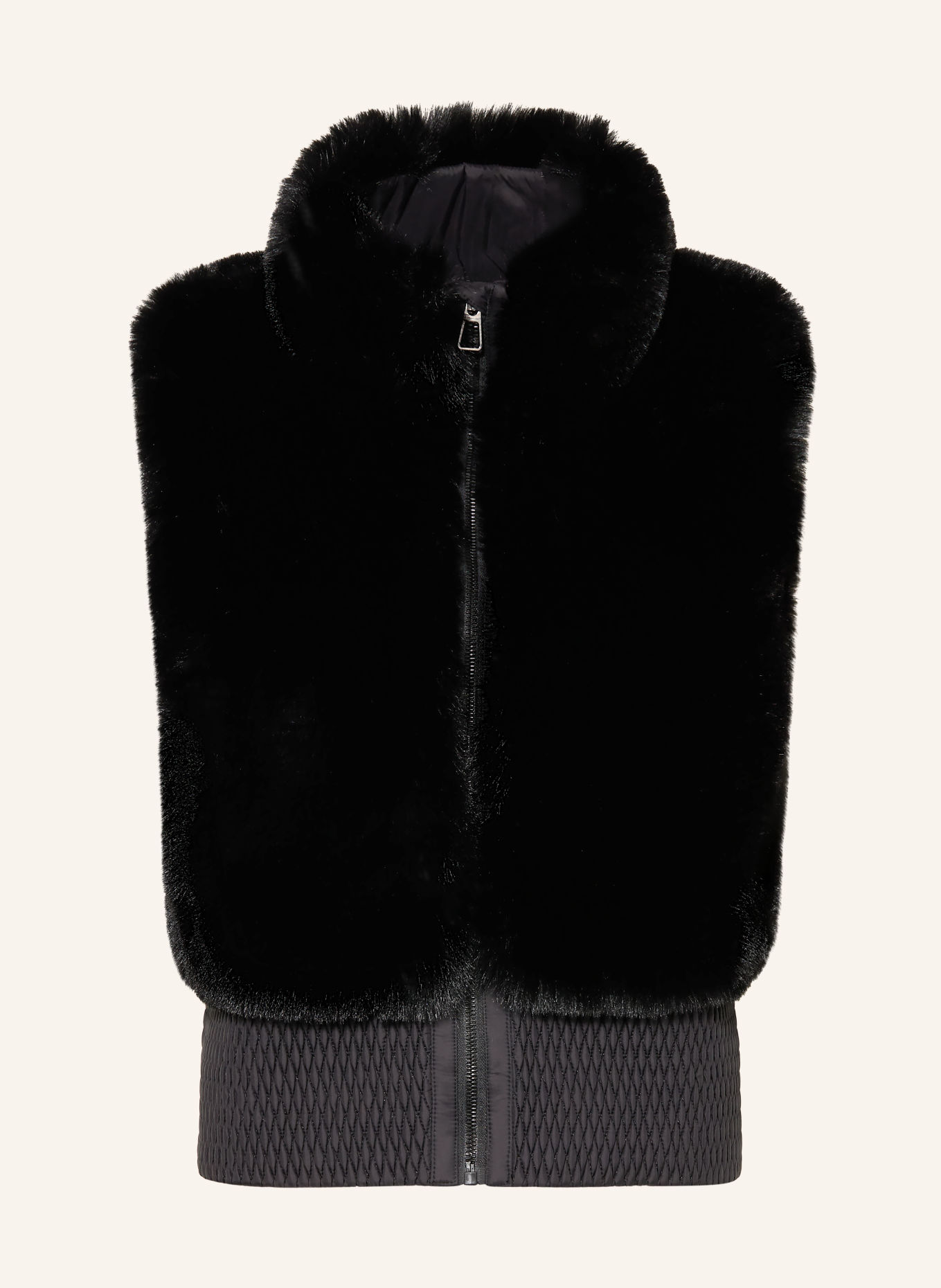 MRS & HUGS Bodywarmer van teddybont: ZWART