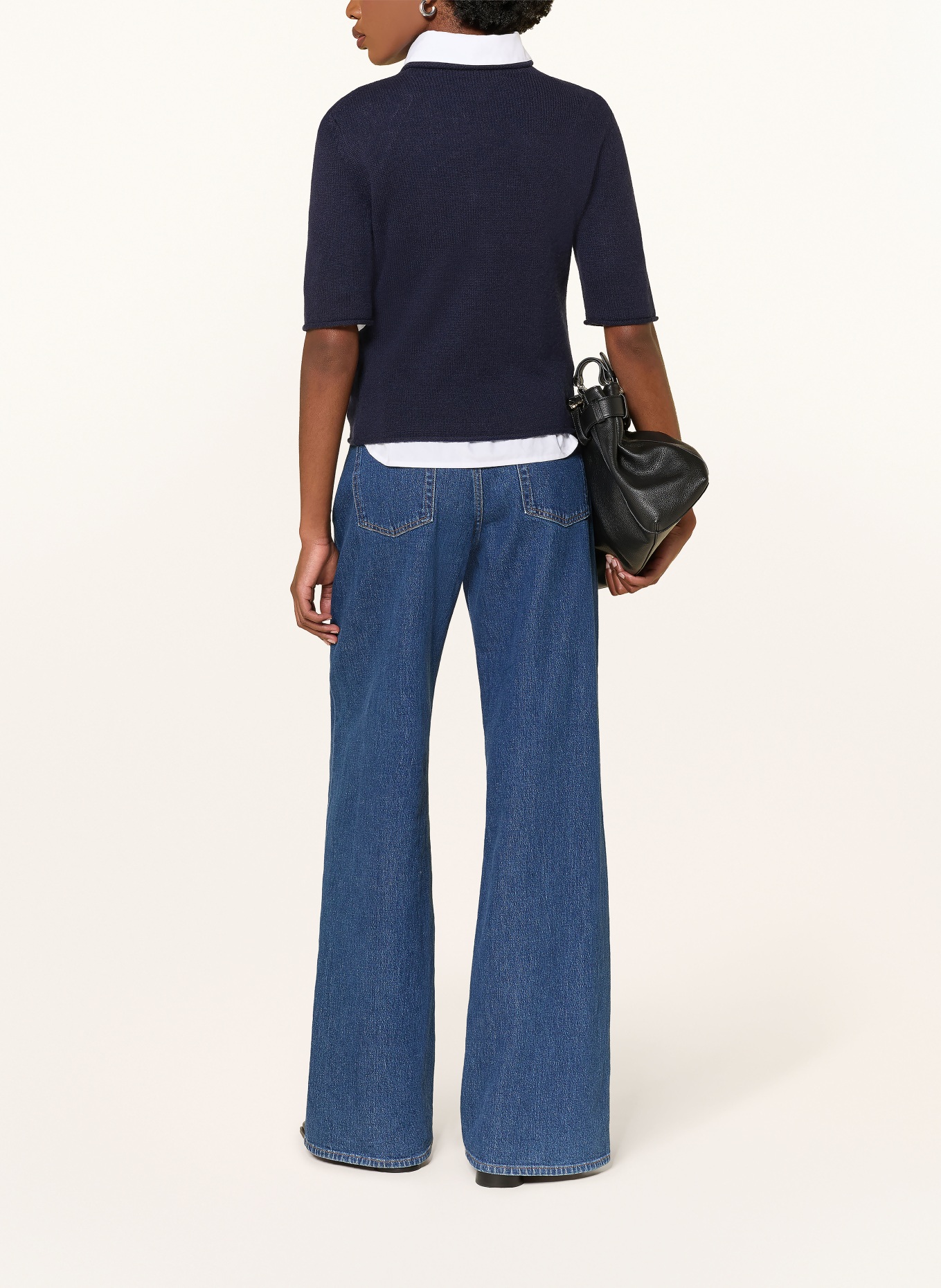 lilienfels Cashmere knit shirt: DARK BLUE