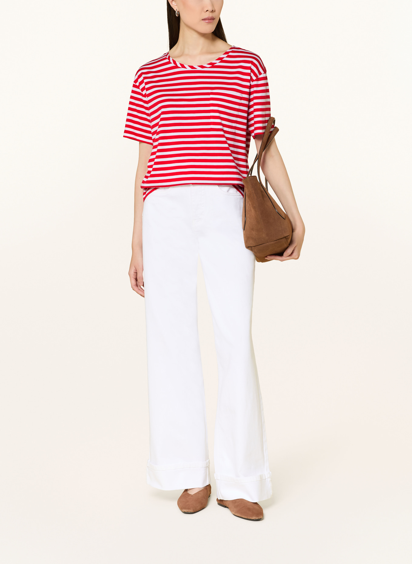 monari T-shirt: RED / WHITE