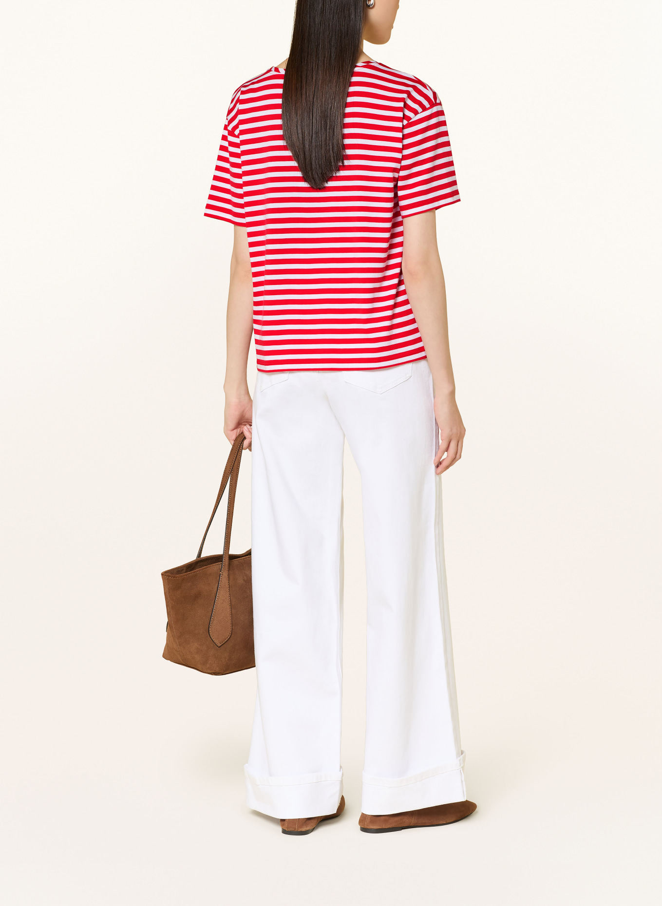 monari T-shirt: RED / WHITE