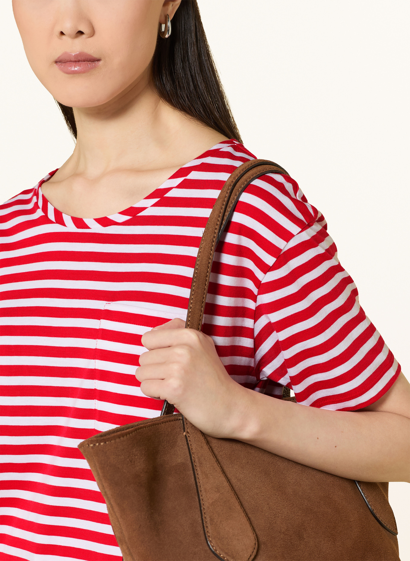 monari T-shirt: RED / WHITE
