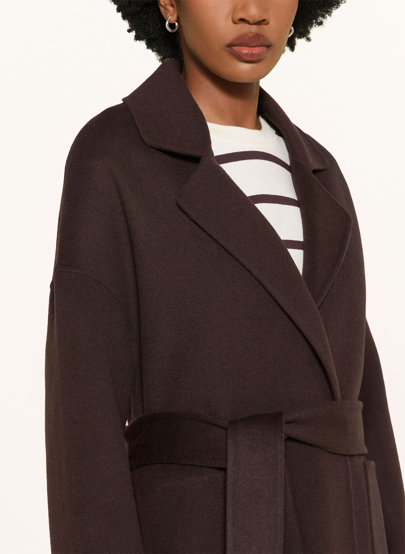MRS & HUGS Wollen jas: MARRON FONCÉ