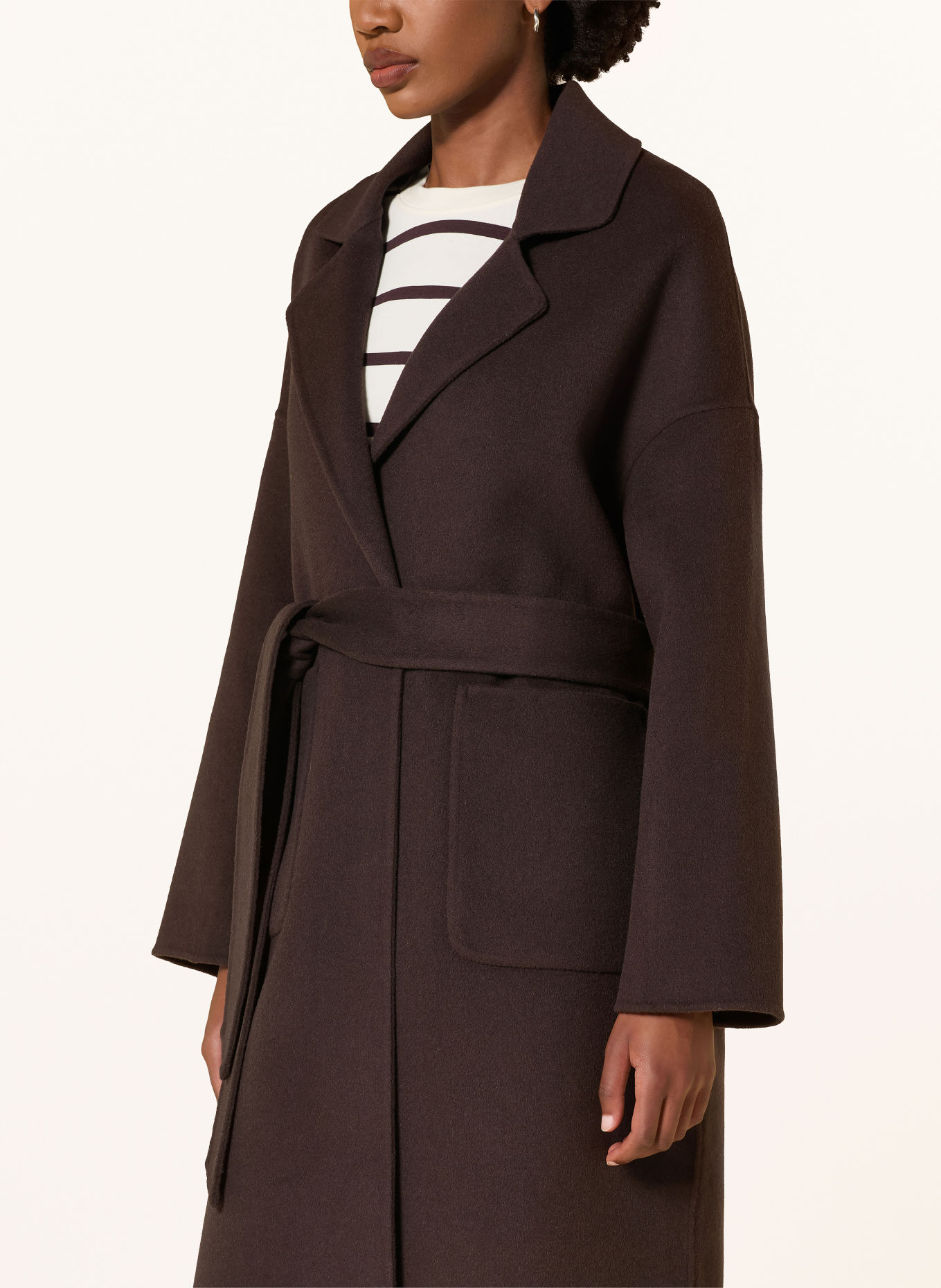 MRS & HUGS Wollen jas: MARRON FONCÉ