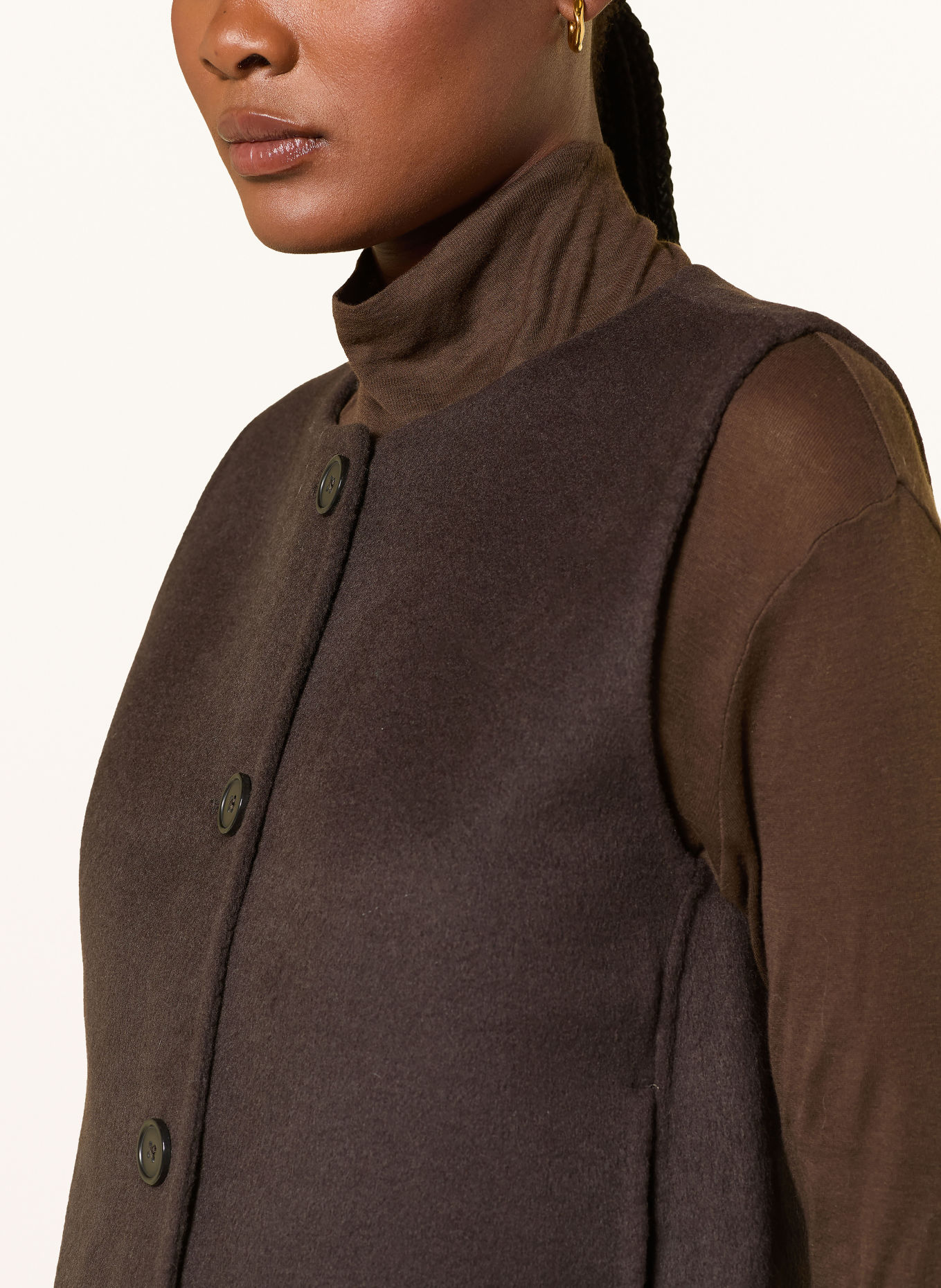 MRS & HUGS Vest: DARK BROWN