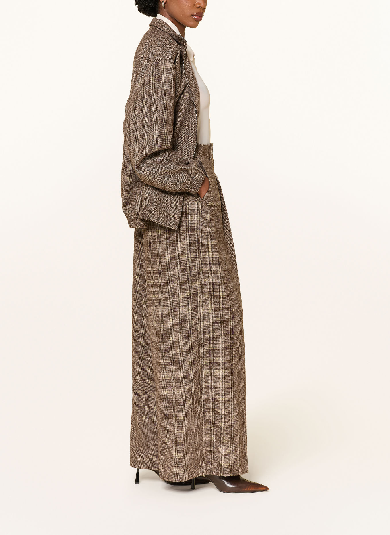 MRS & HUGS Marlene pants: DARK BROWN / LIGHT BROWN