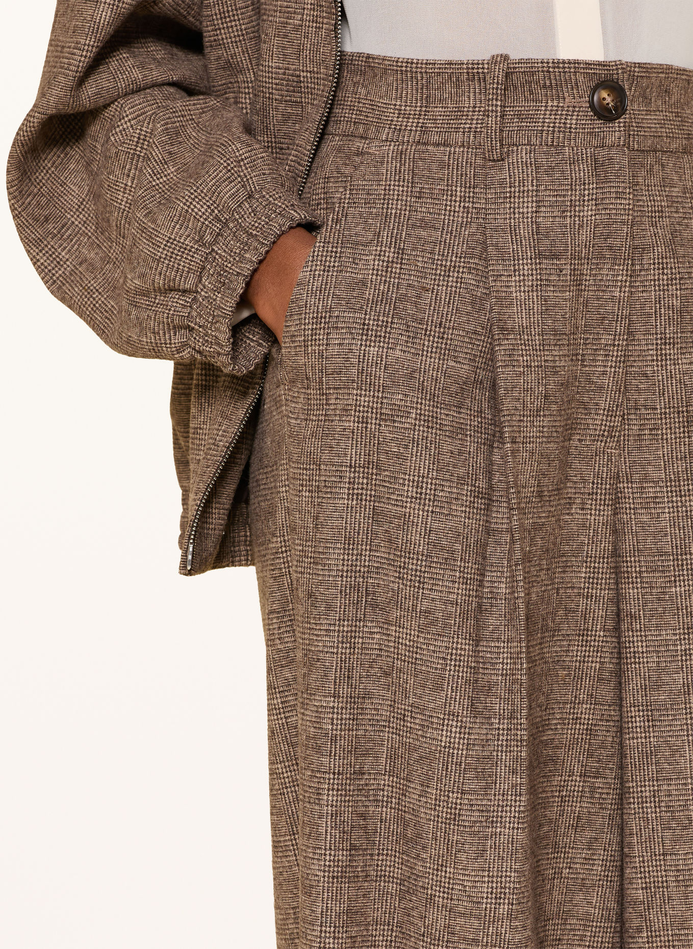 MRS & HUGS Marlene pants: DARK BROWN / LIGHT BROWN