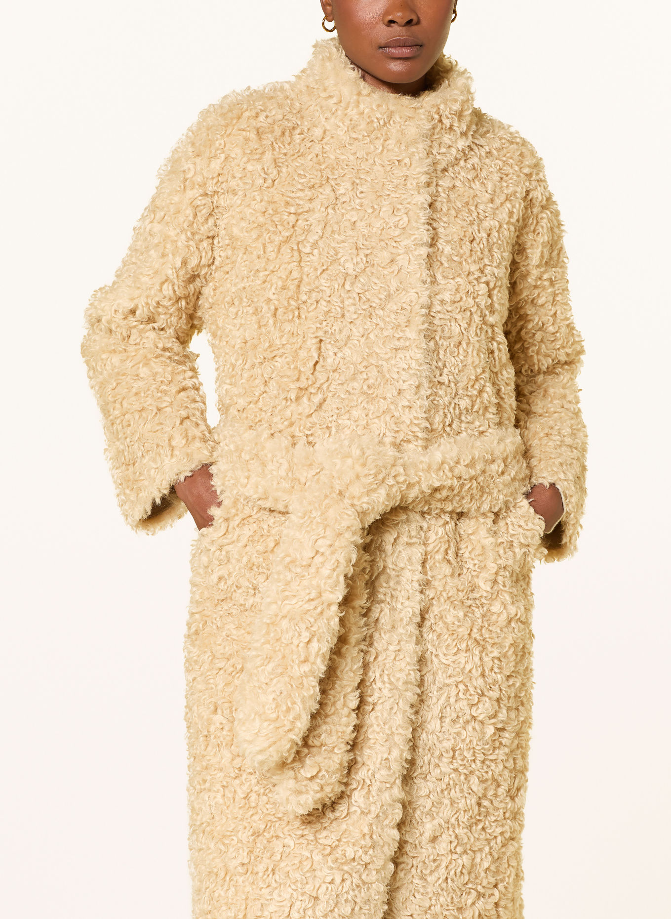 MRS & HUGS Manteau en fourrure synthétique: BEIGE