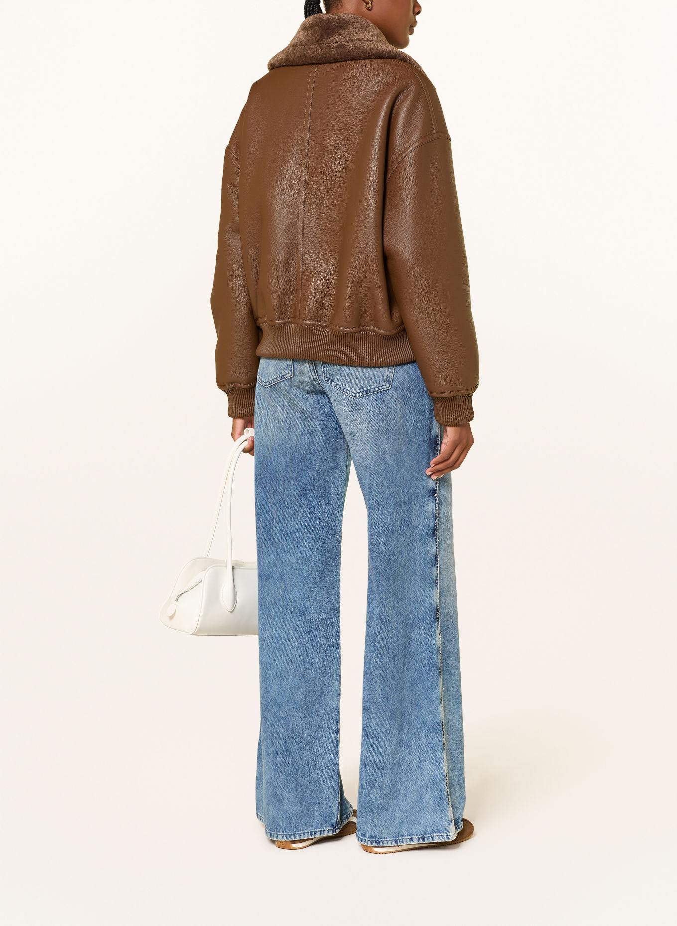 MRS & HUGS Veste aspect cuir: MARRON