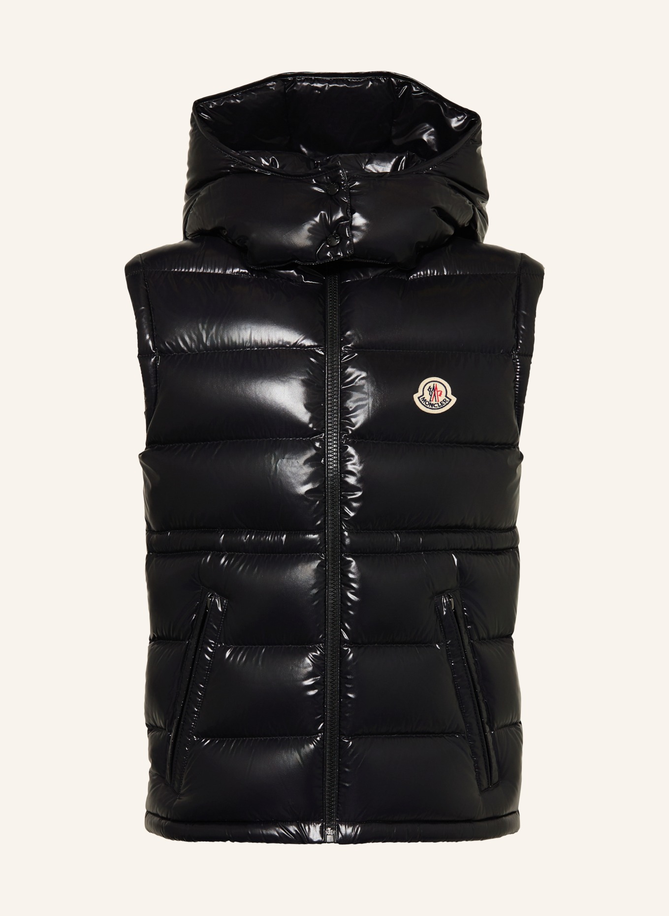 MONCLER enfant Daunenweste ANIA mit abnehmbarer Kapuze: SCHWARZ