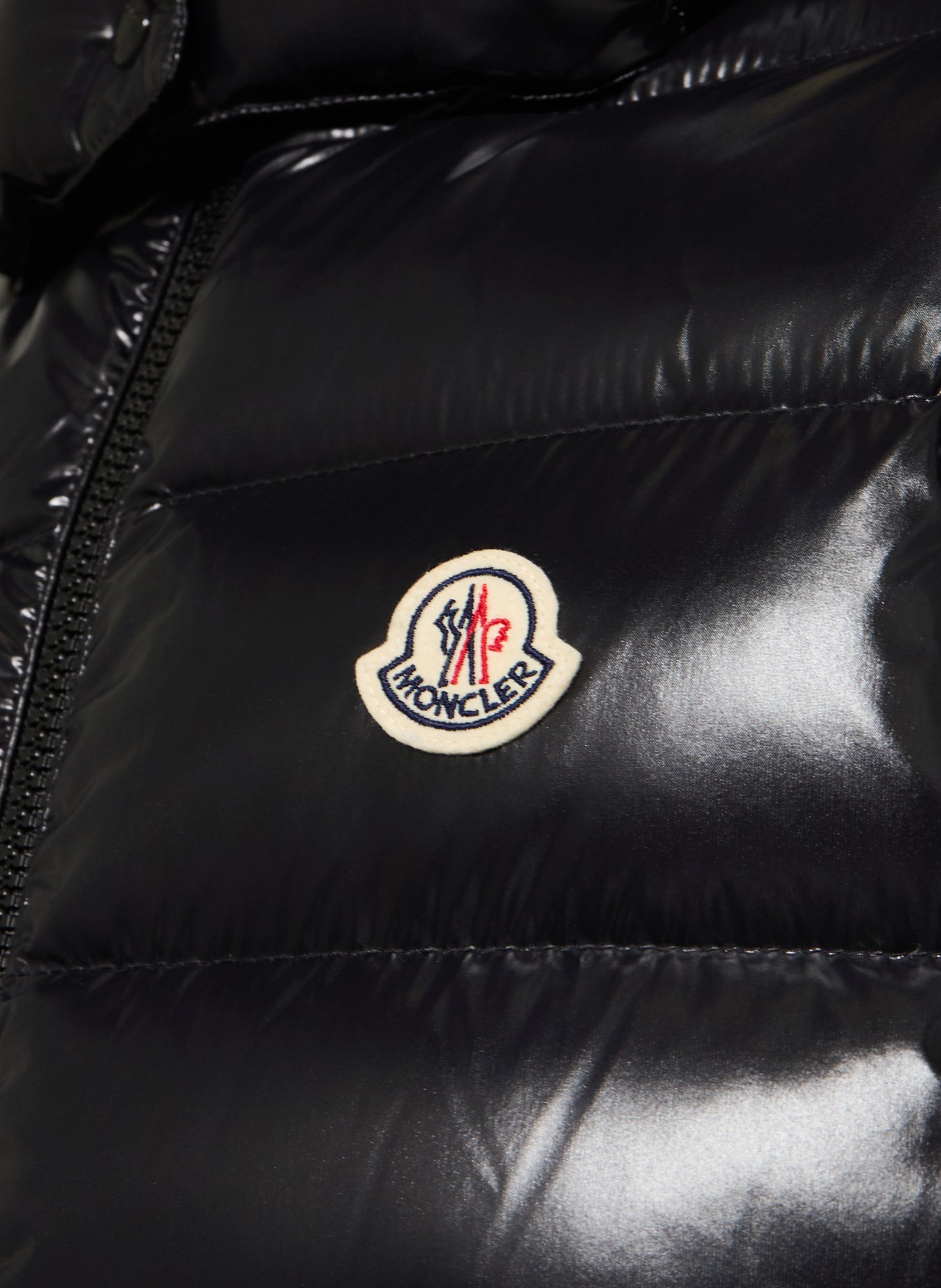 MONCLER enfant Daunenweste ANIA mit abnehmbarer Kapuze: SCHWARZ