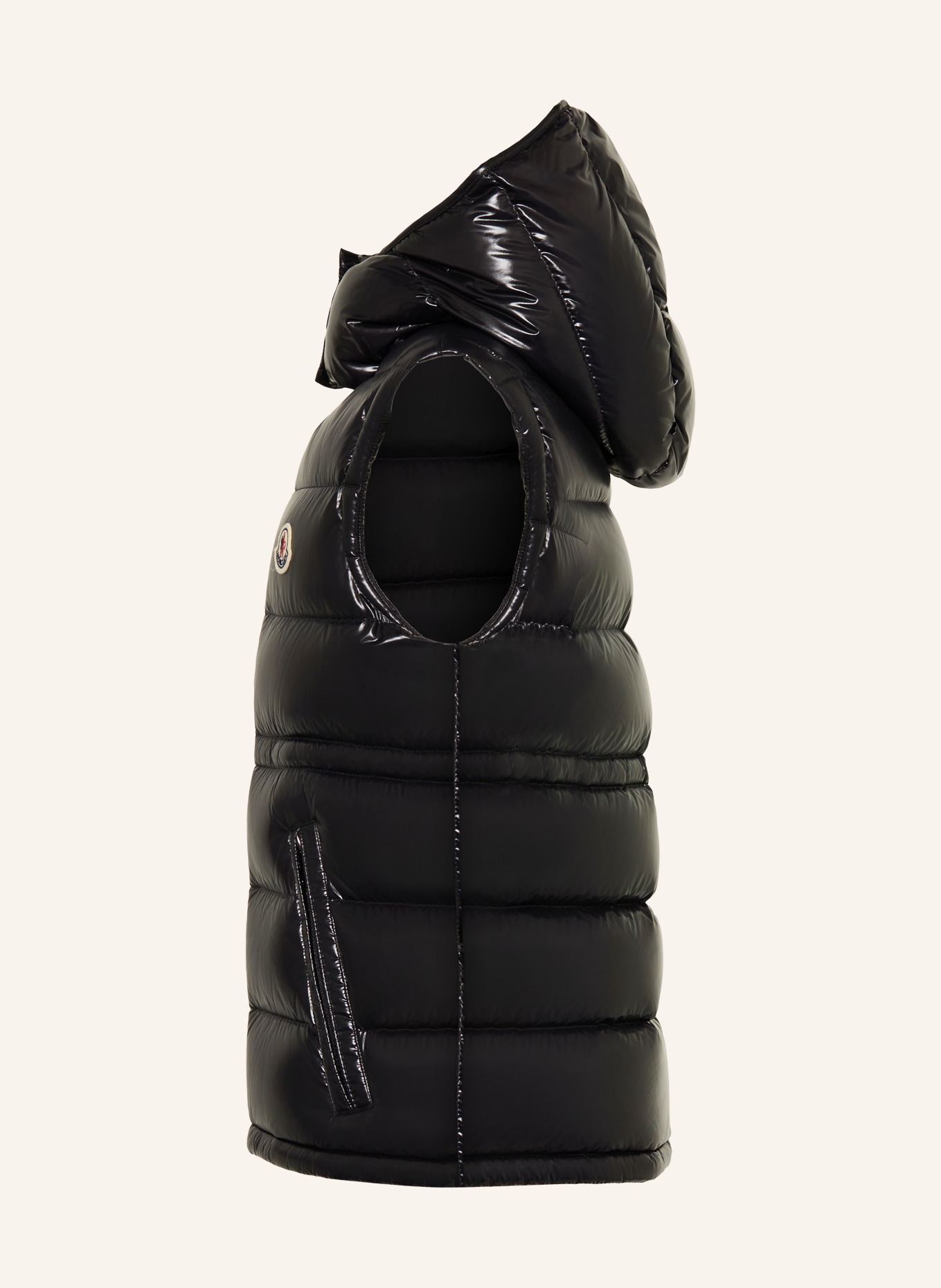 MONCLER enfant Daunenweste ANIA mit abnehmbarer Kapuze: SCHWARZ