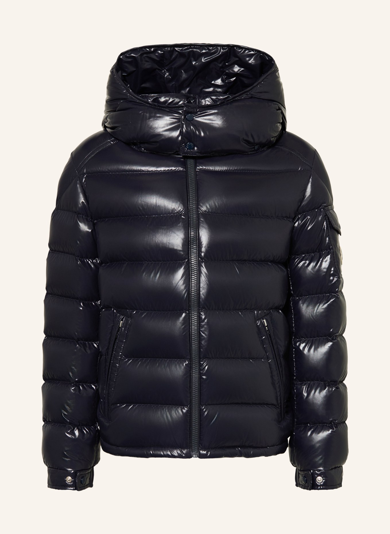 MONCLER enfant Péřové bundy NEW MAYA s odnímatelnou kapucí: TMAVĚ MODRÁ