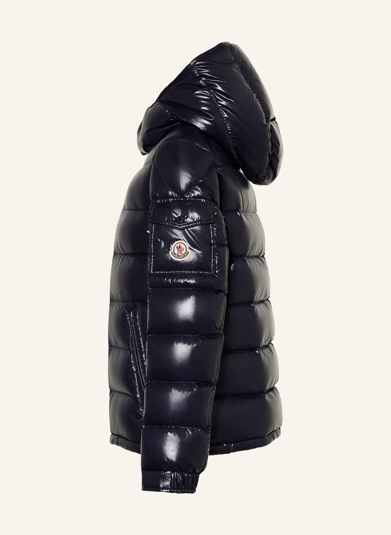 MONCLER enfant Péřové bundy NEW MAYA s odnímatelnou kapucí: TMAVĚ MODRÁ