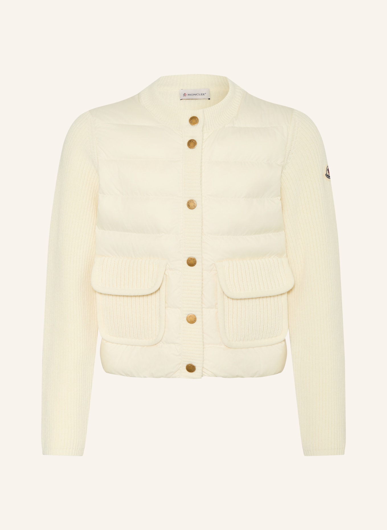 MONCLER enfant Daunenjacke im Materialmix: ECRU