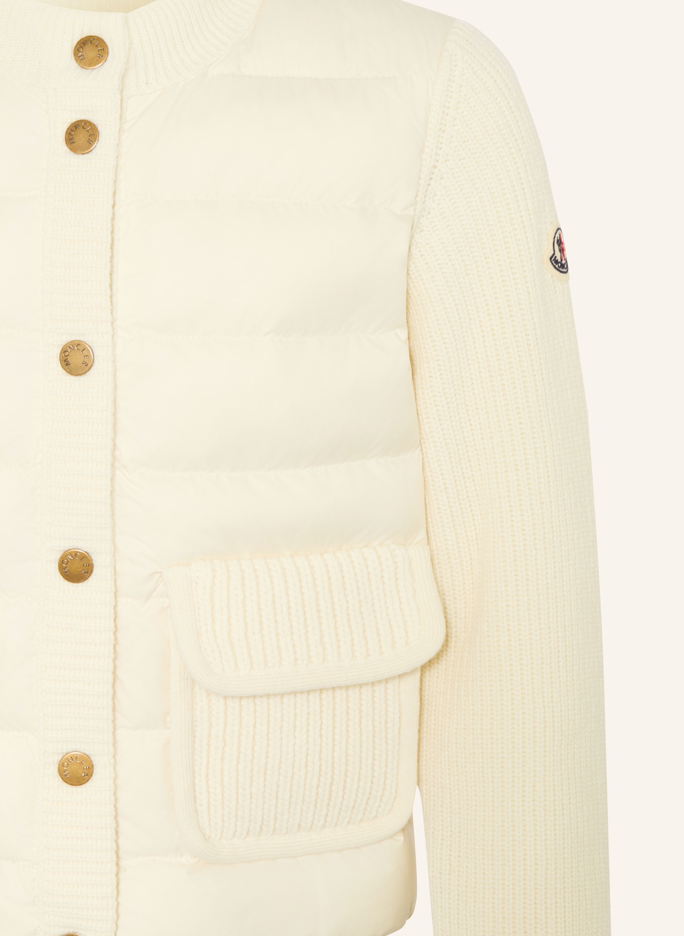 MONCLER enfant Daunenjacke im Materialmix: ECRU