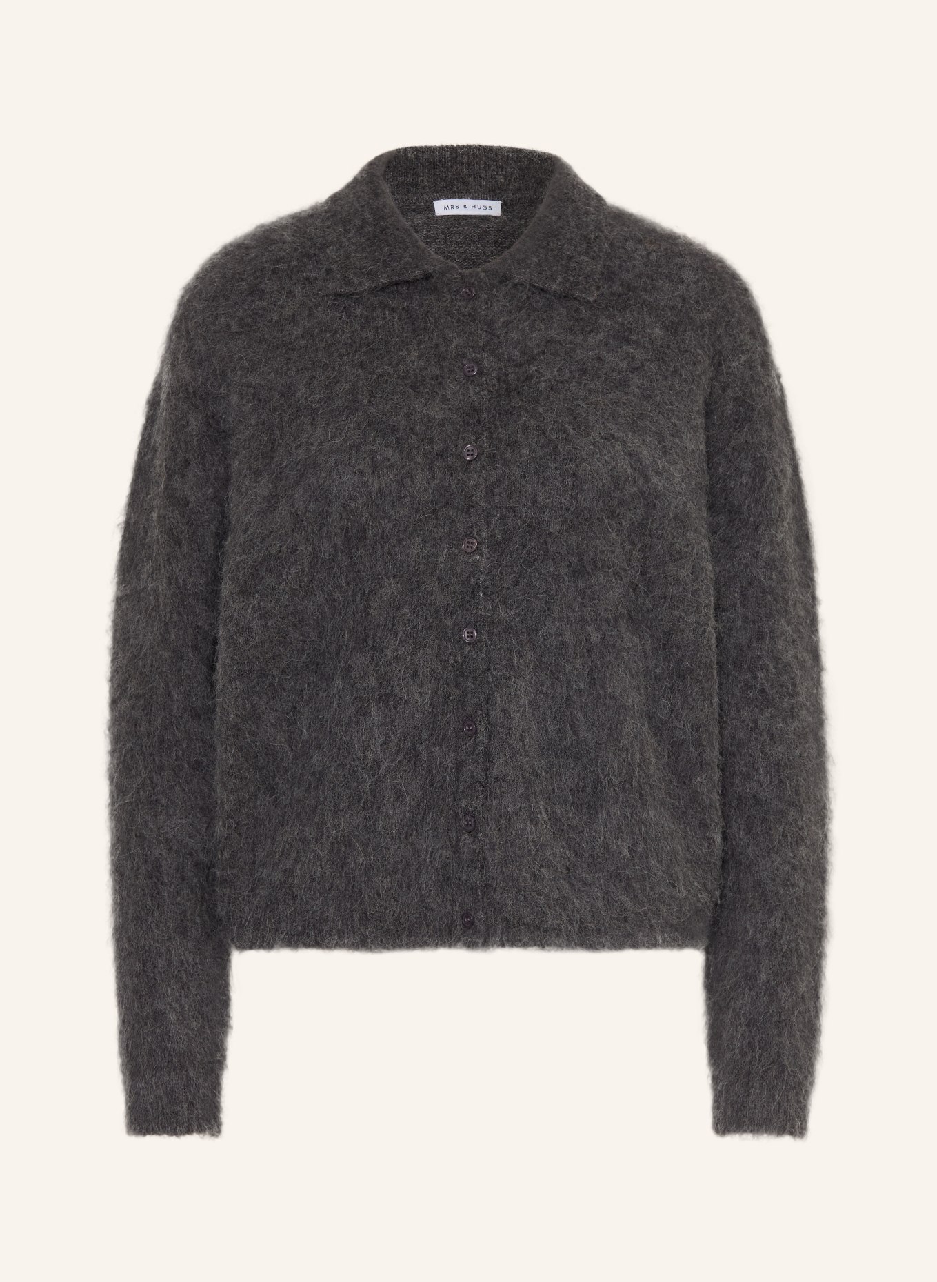 MRS & HUGS Gilet en alpaga: GRIS FONCÉ