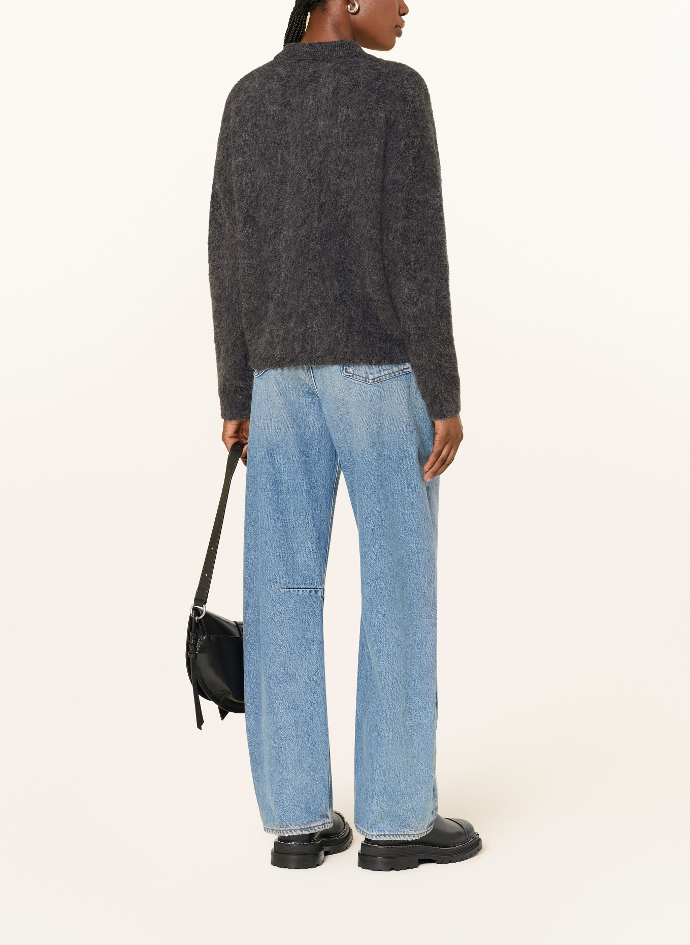 MRS & HUGS Gilet en alpaga: GRIS FONCÉ