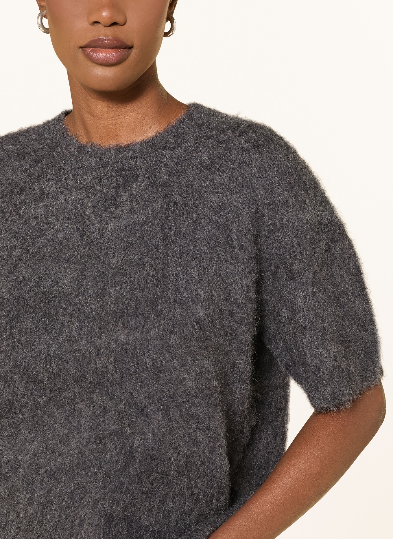 MRS & HUGS Strickshirt mit Alpaka: DUNKELGRAU