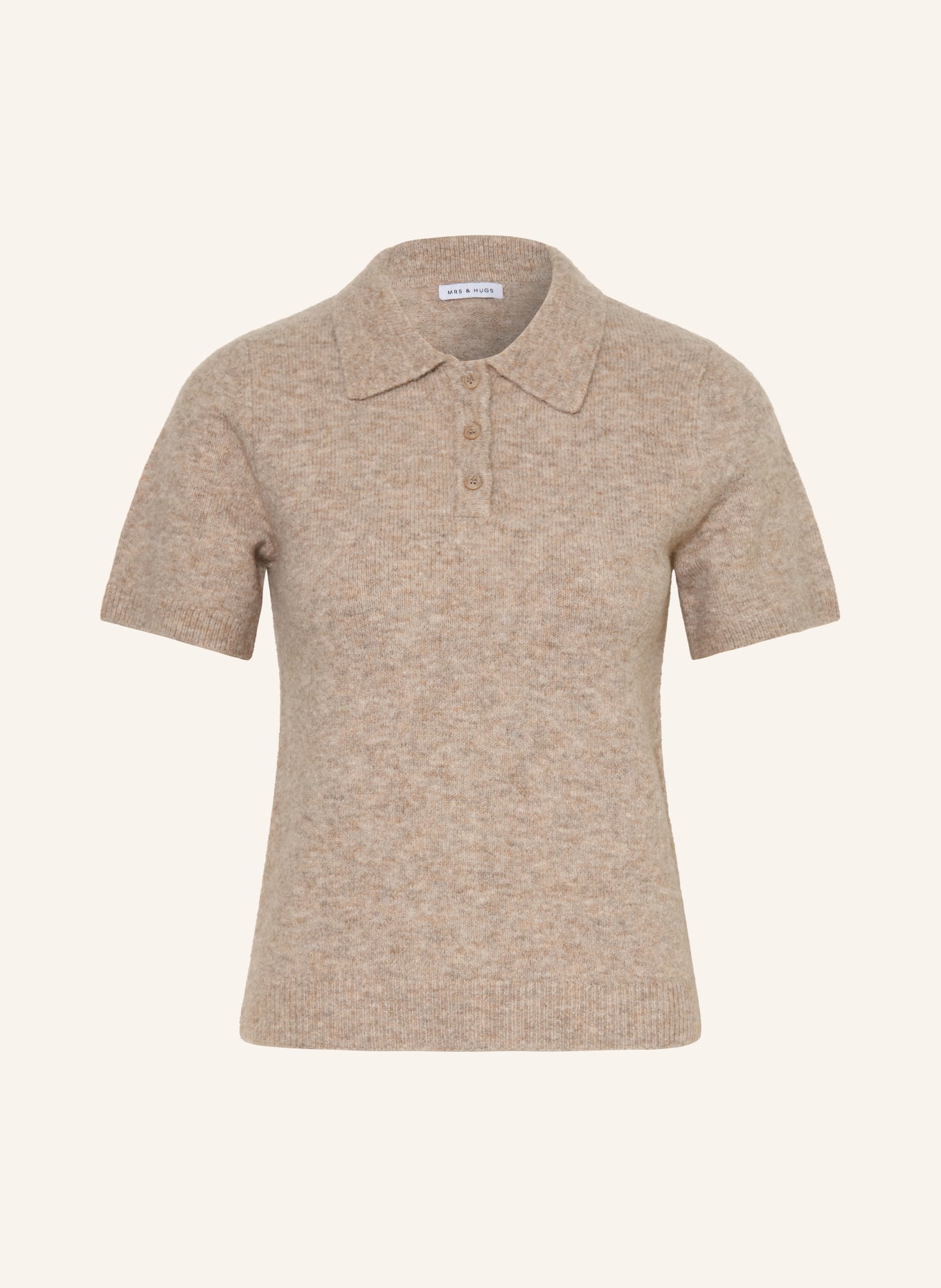 MRS & HUGS Polo en maille: BEIGE