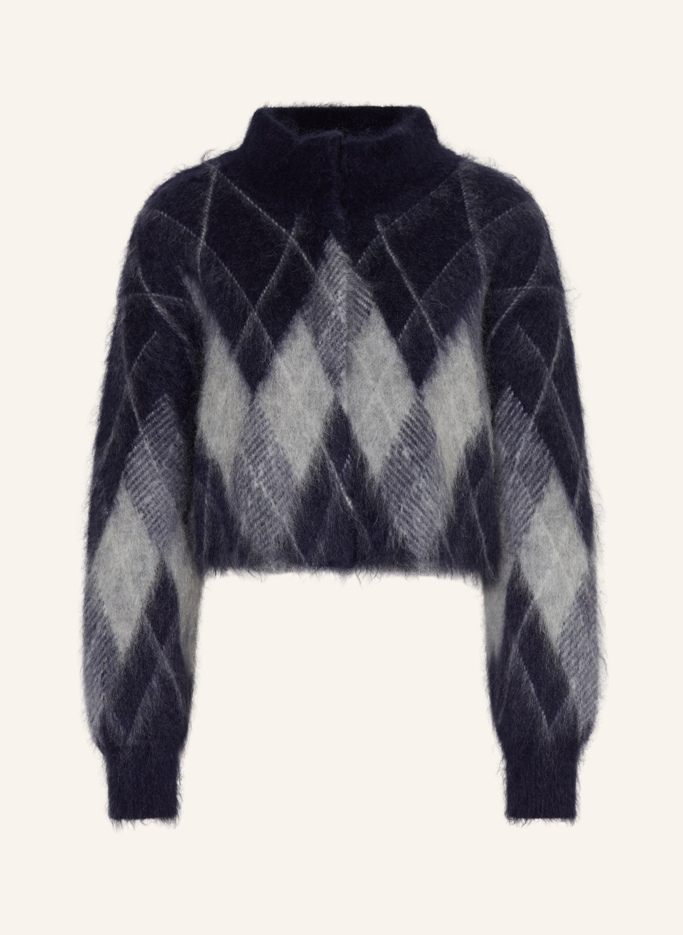 MRS & HUGS Vest met mohair: DONKERBLAUW / LICHTBLAUW