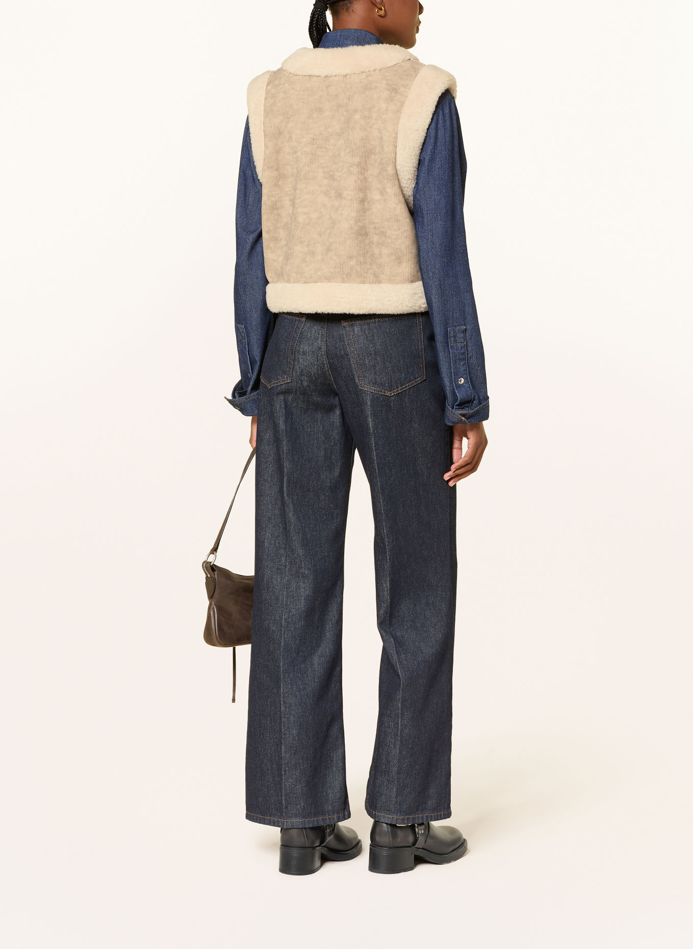 MRS & HUGS Kunstfell-Weste: TAUPE / BEIGE