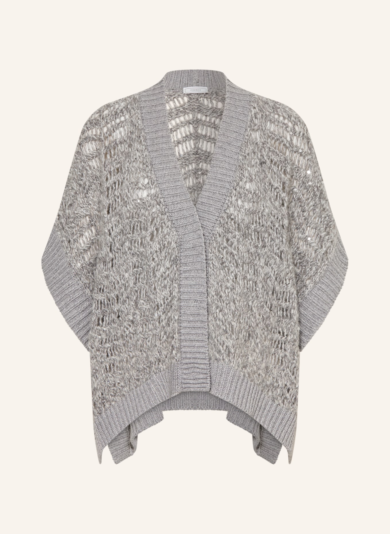 PESERICO Cape mit Alpaka und Pailletten: GRAU