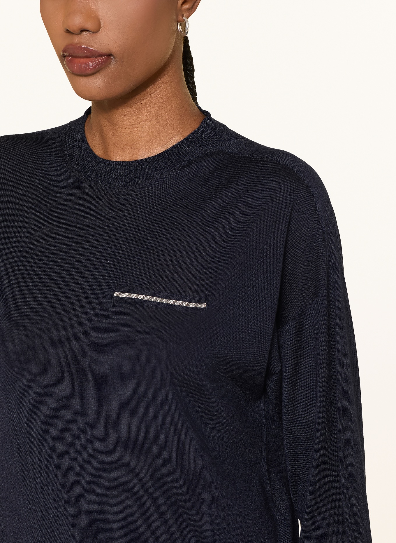 PESERICO Pullover mit Cashmere und Seide: DUNKELBLAU