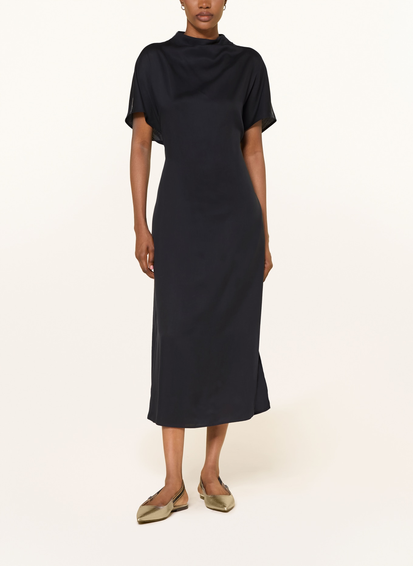 PESERICO Kleid mit Schmucksteinen: DUNKELBLAU
