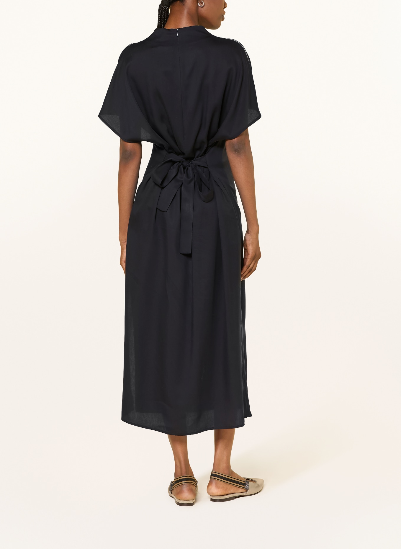 PESERICO Kleid mit Schmucksteinen: DUNKELBLAU
