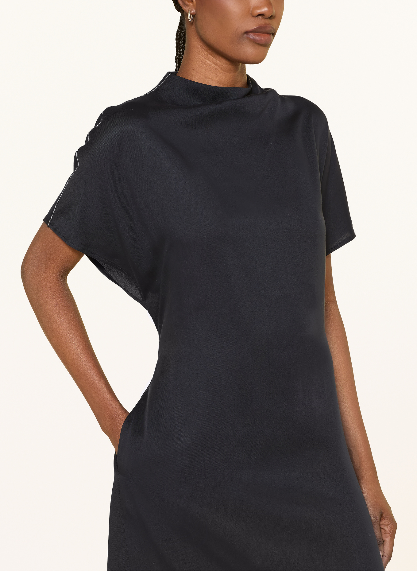 PESERICO Kleid mit Schmucksteinen: DUNKELBLAU