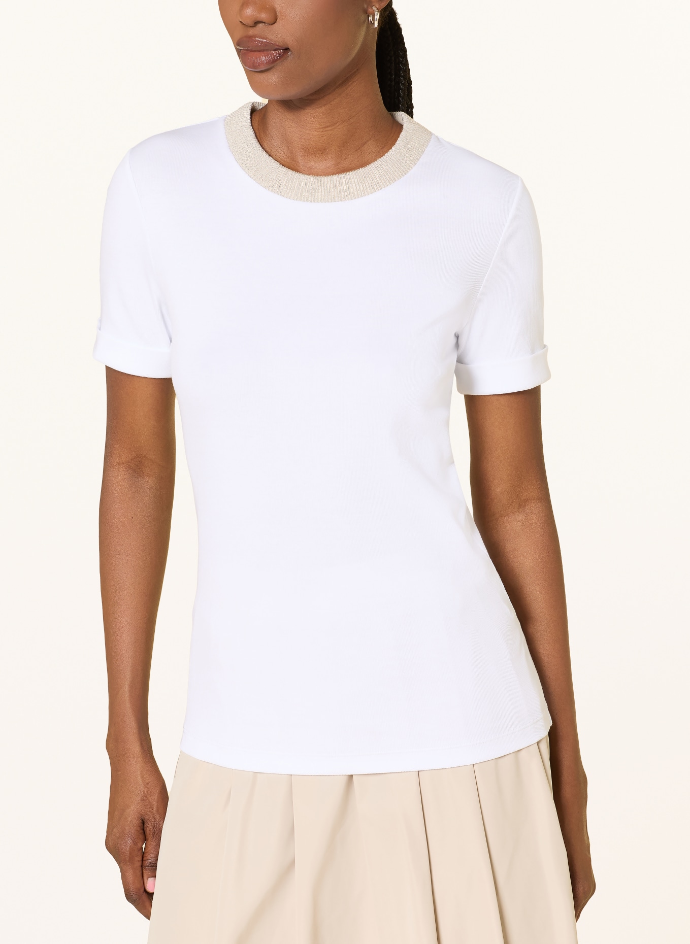 PESERICO T-shirt: WHITE / BEIGE