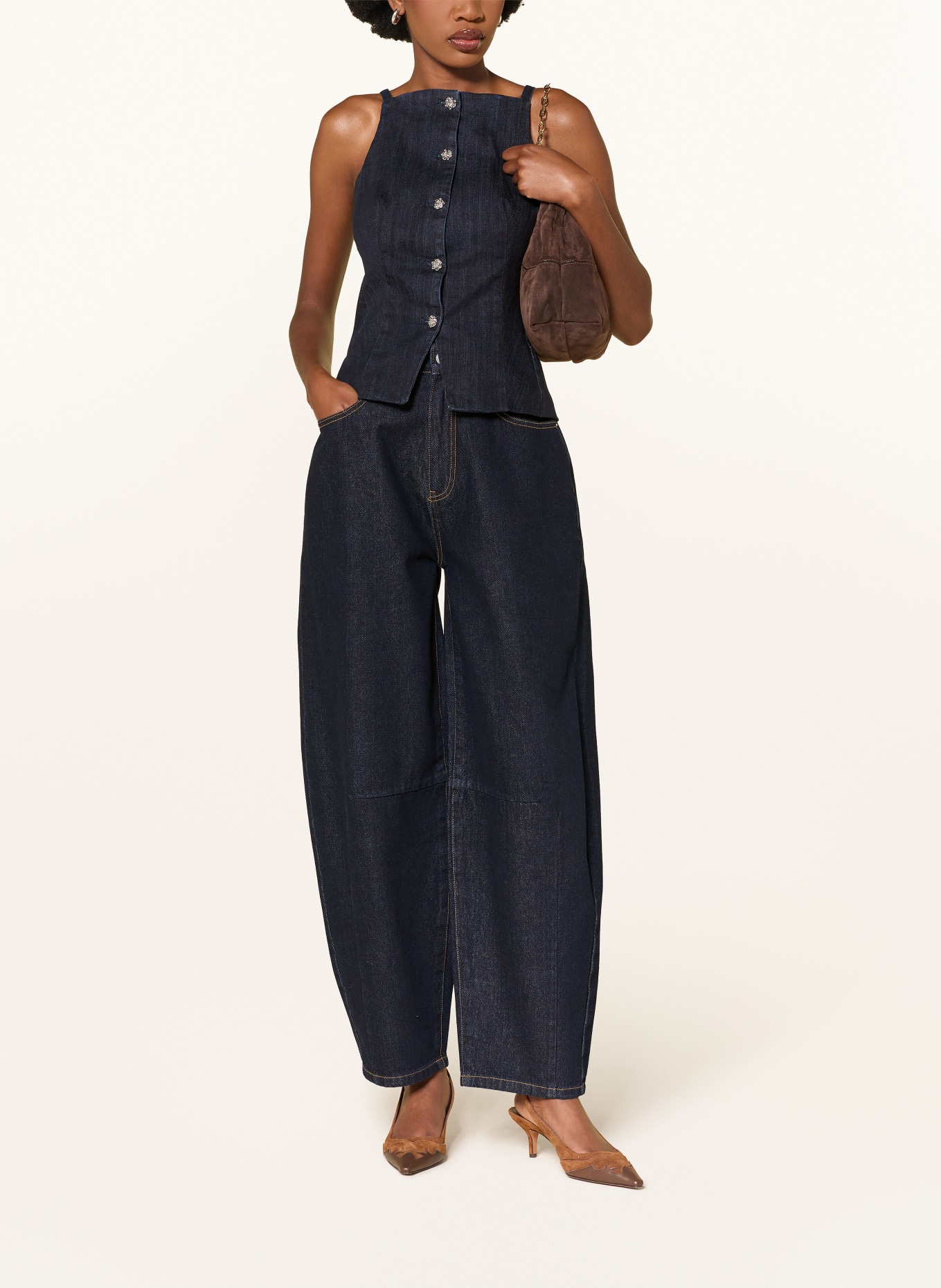 MRS & HUGS Blugi Barrel: RAW DENIM