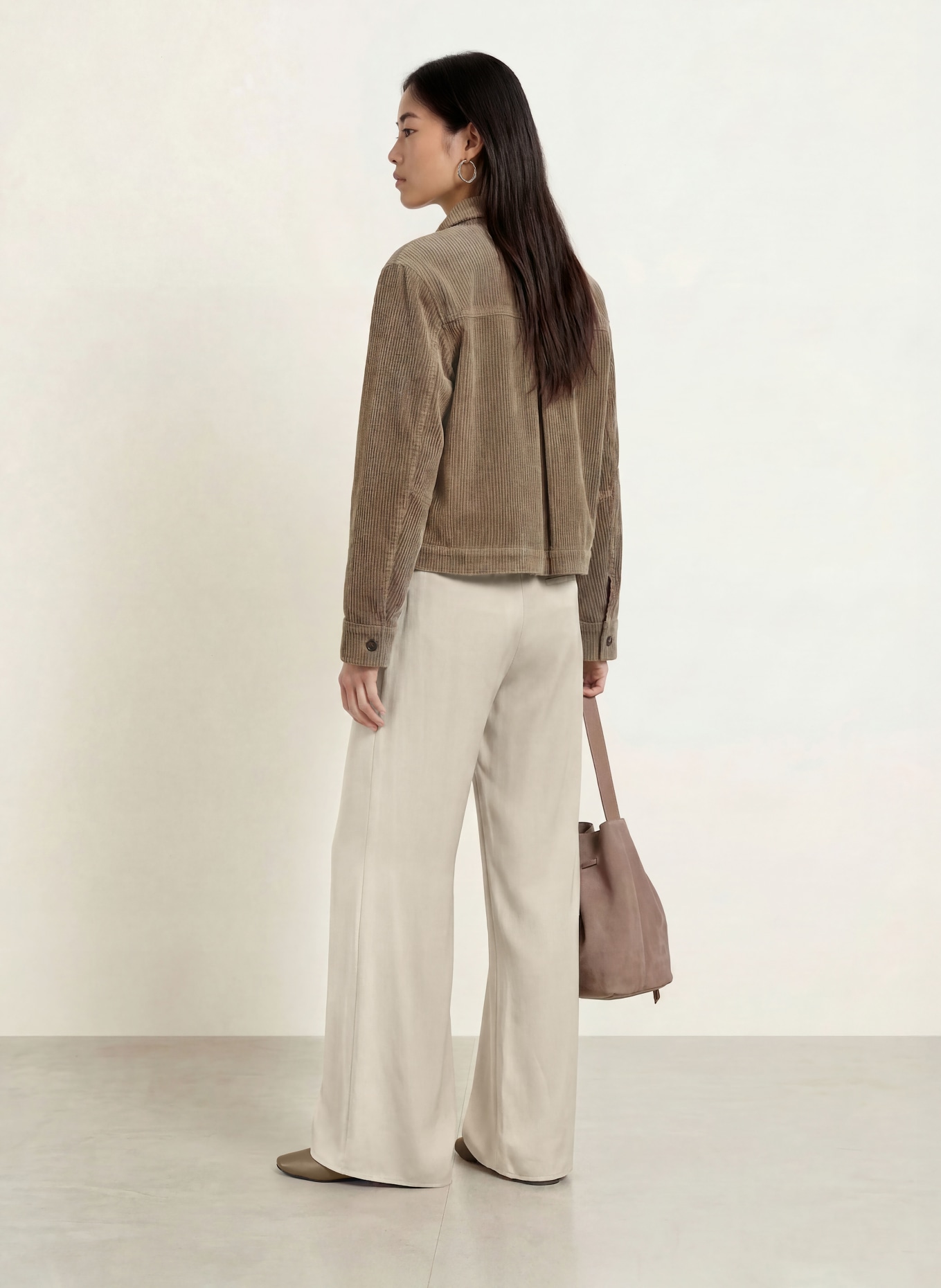 Marc O'Polo Marlene-broek van satijn: BEIGE
