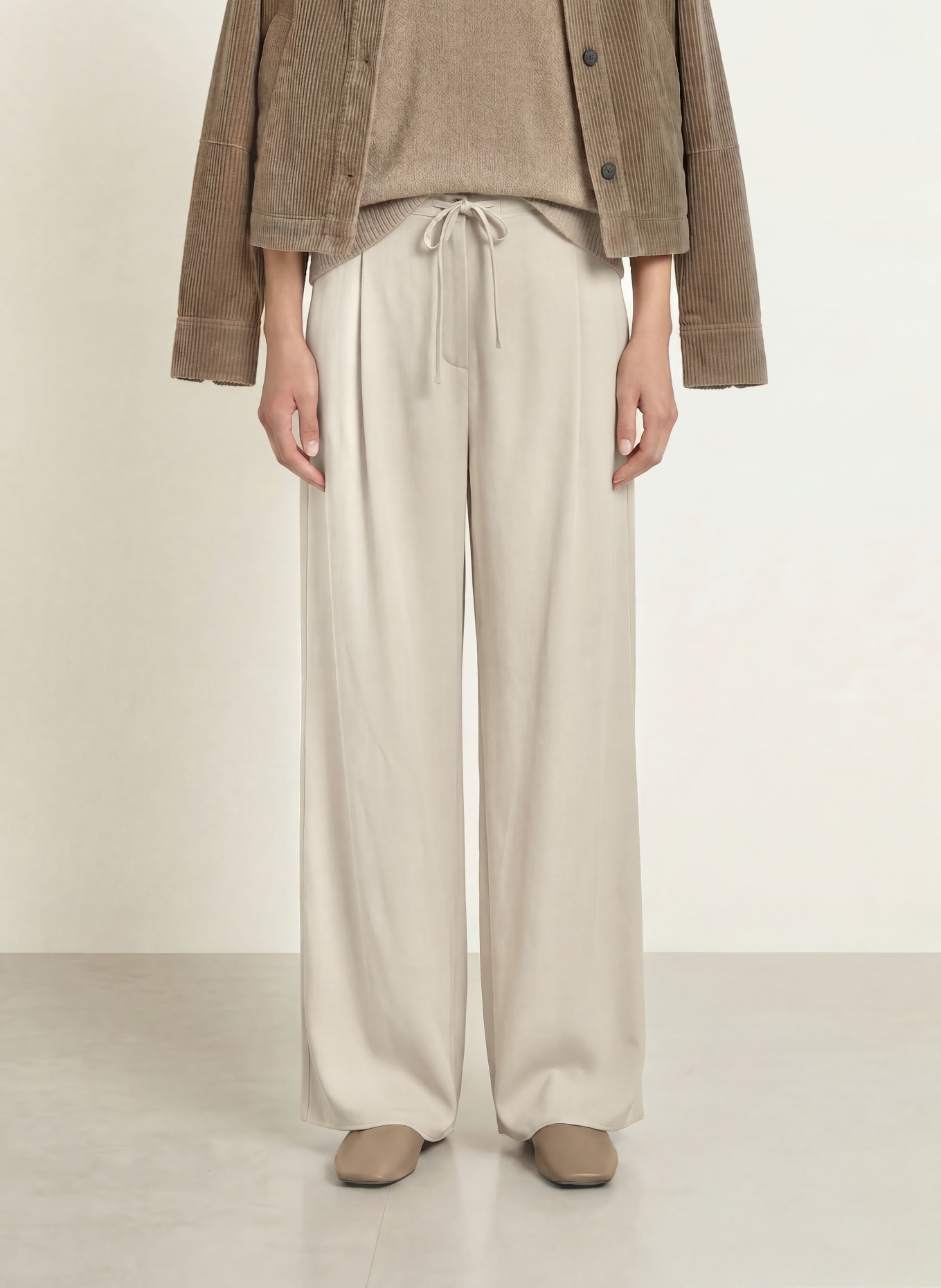 Marc O'Polo Marlene-broek van satijn: BEIGE