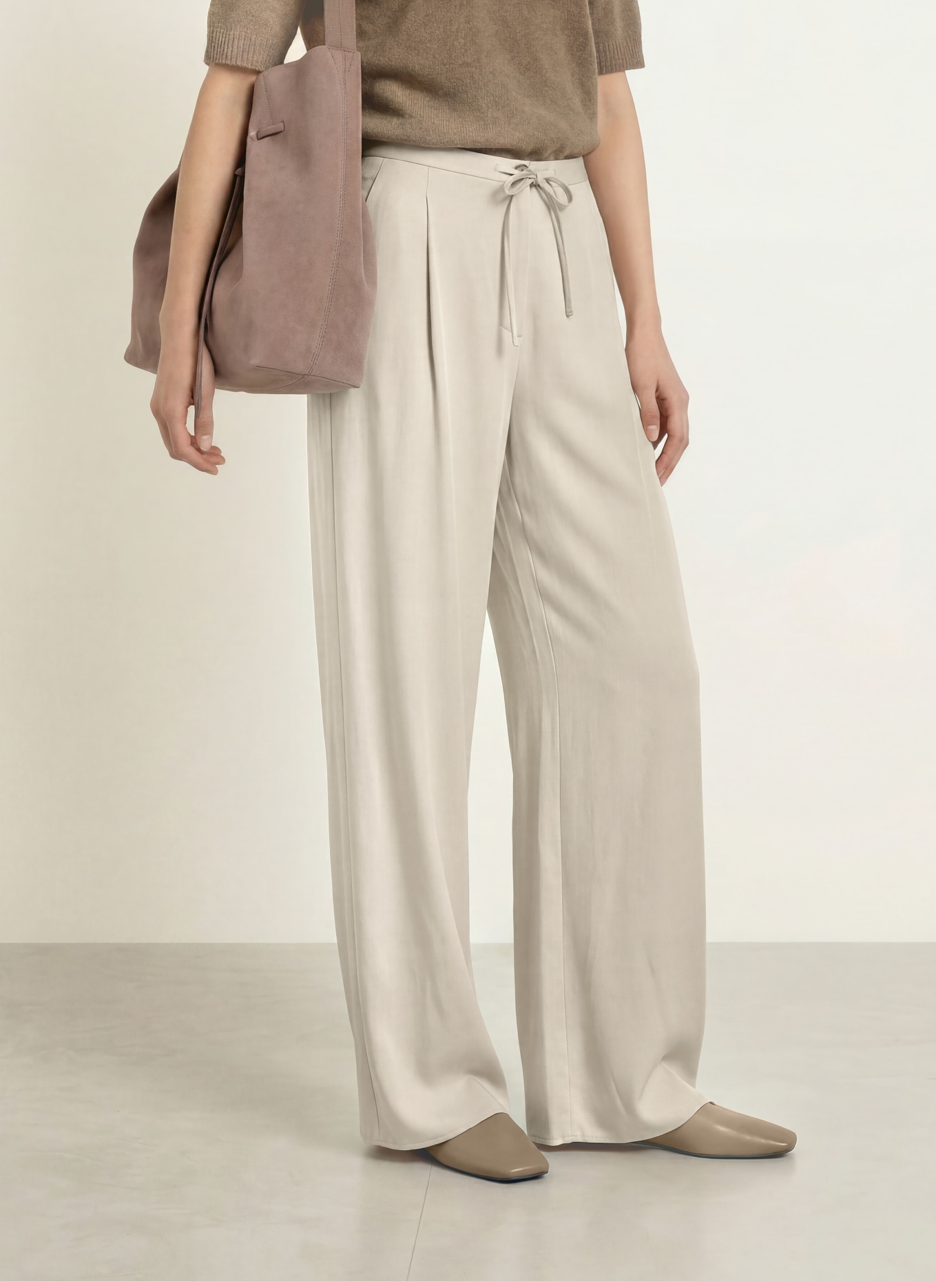 Marc O'Polo Marlene-broek van satijn: BEIGE