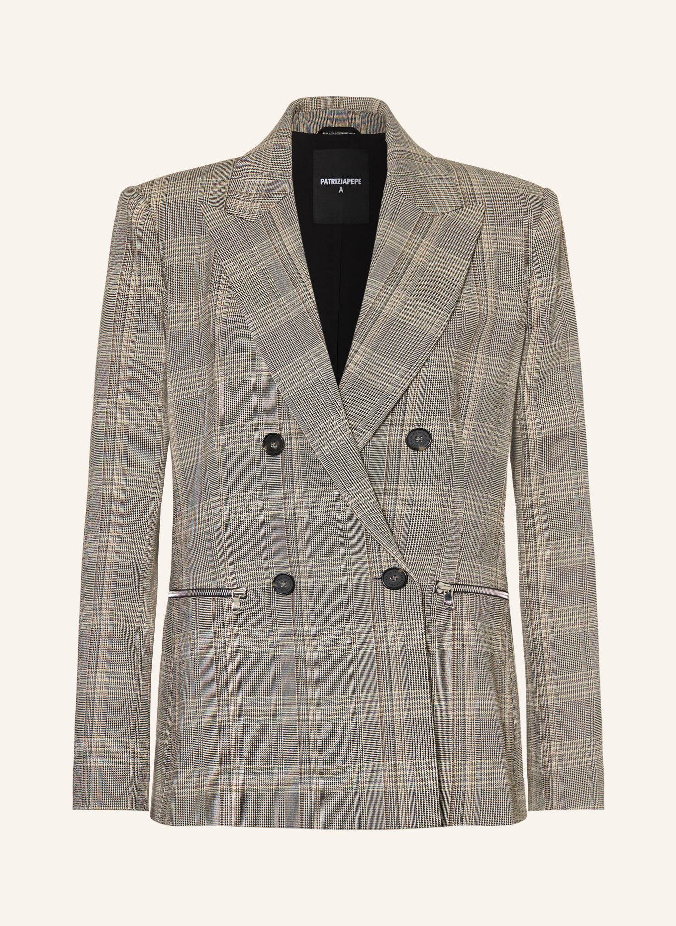 PATRIZIA PEPE Blazer: BRUIN / BEIGE / ZWART