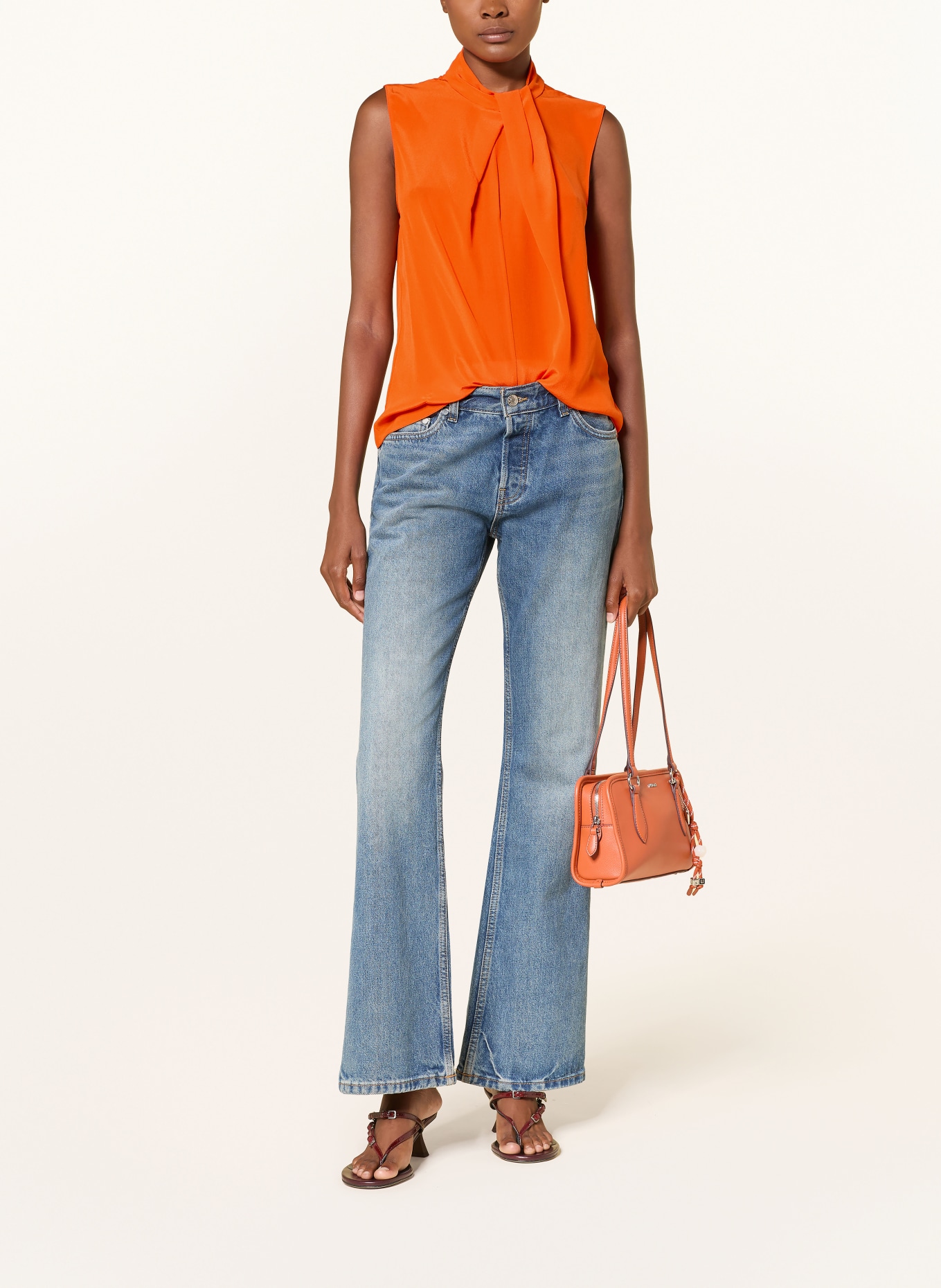 PATRIZIA PEPE Blusentop aus Seide: ORANGE