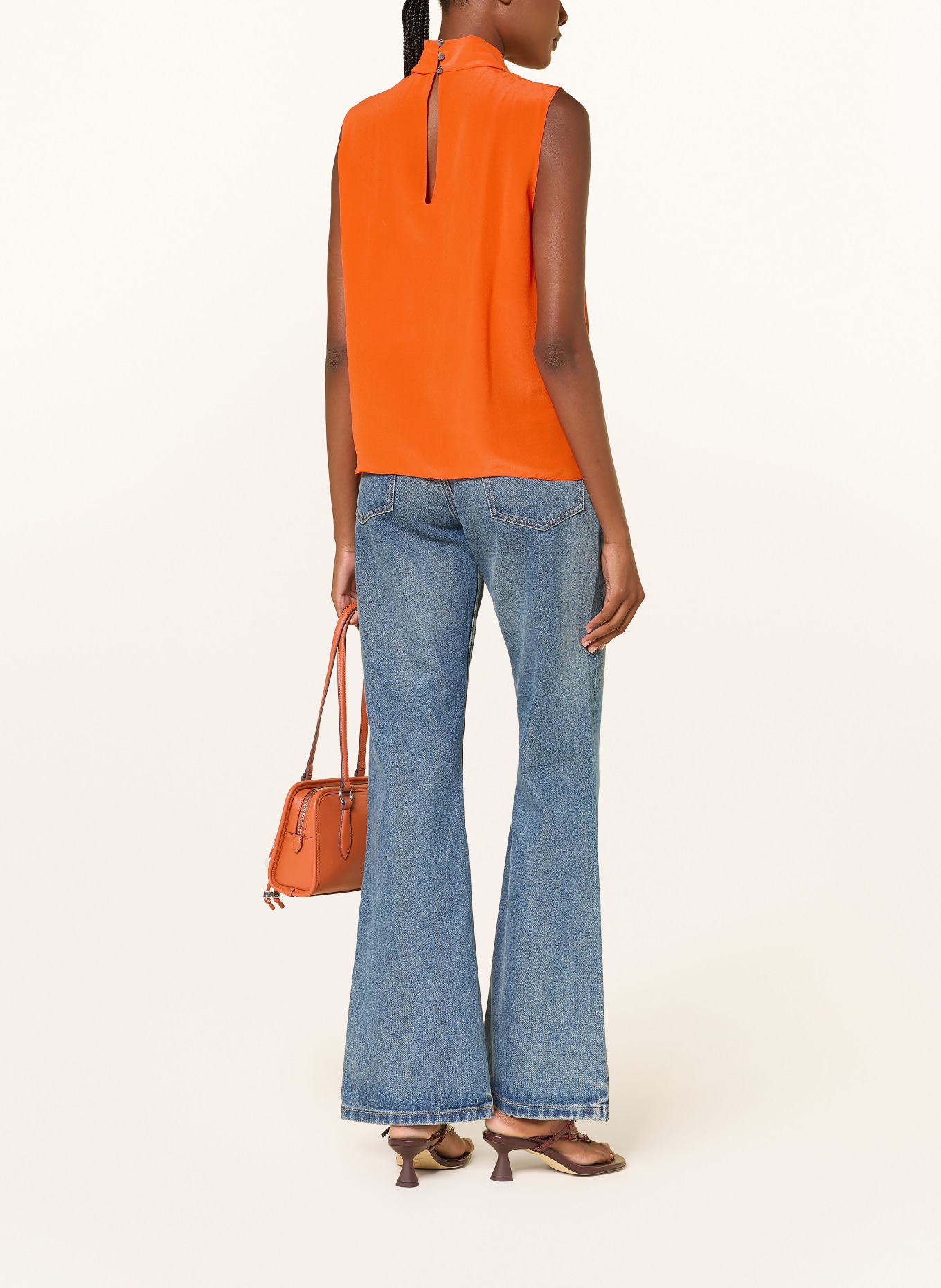 PATRIZIA PEPE Blusentop aus Seide: ORANGE