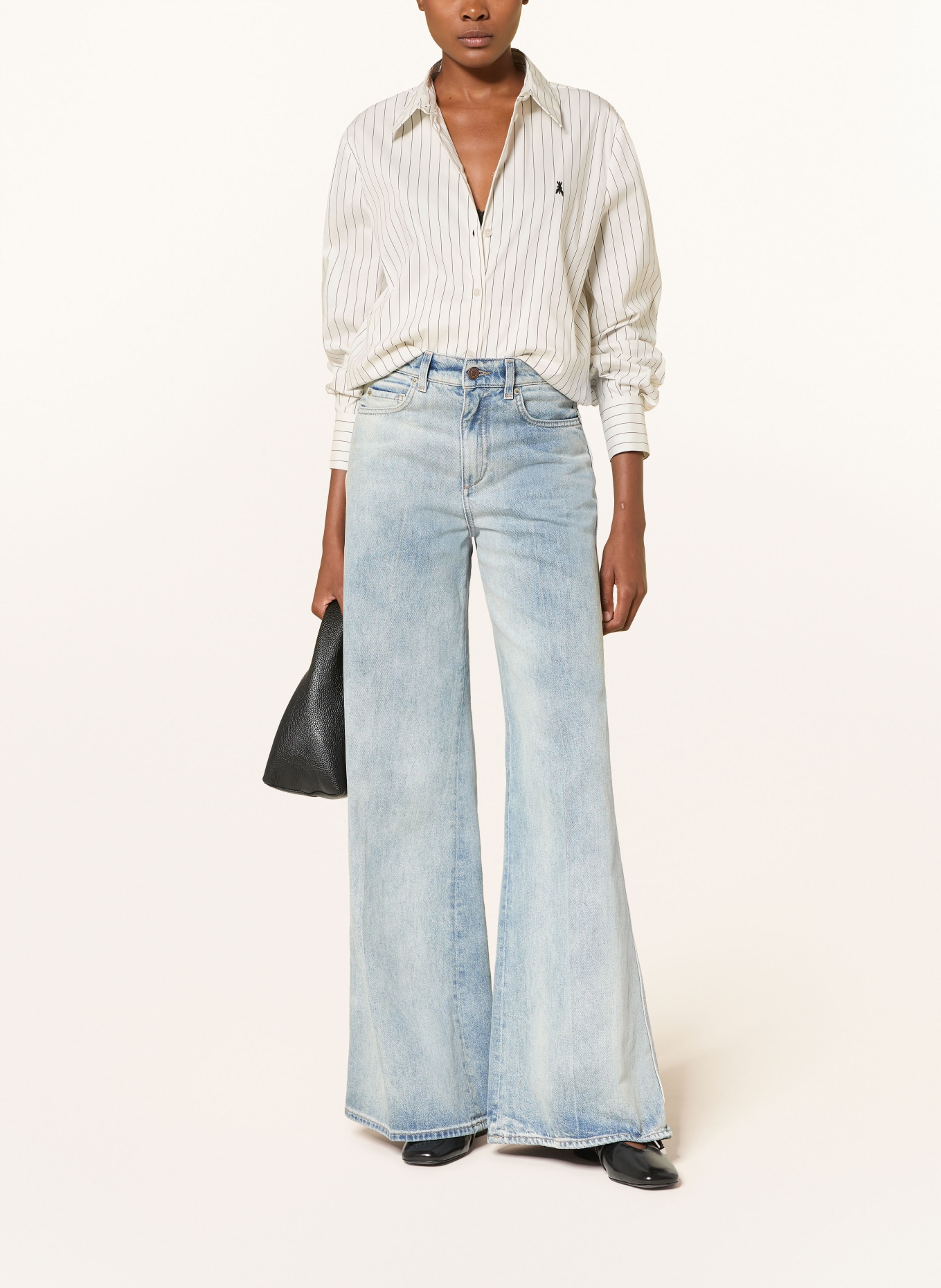 PATRIZIA PEPE Chemisier: BLANC / MARRON FONCÉ