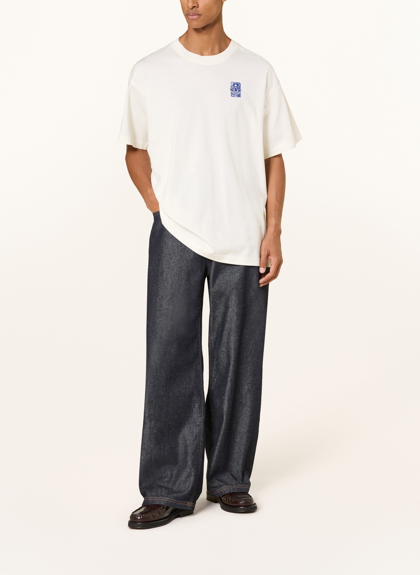 adidas Originals T-Shirt LOFI: WEISS / DUNKELBLAU