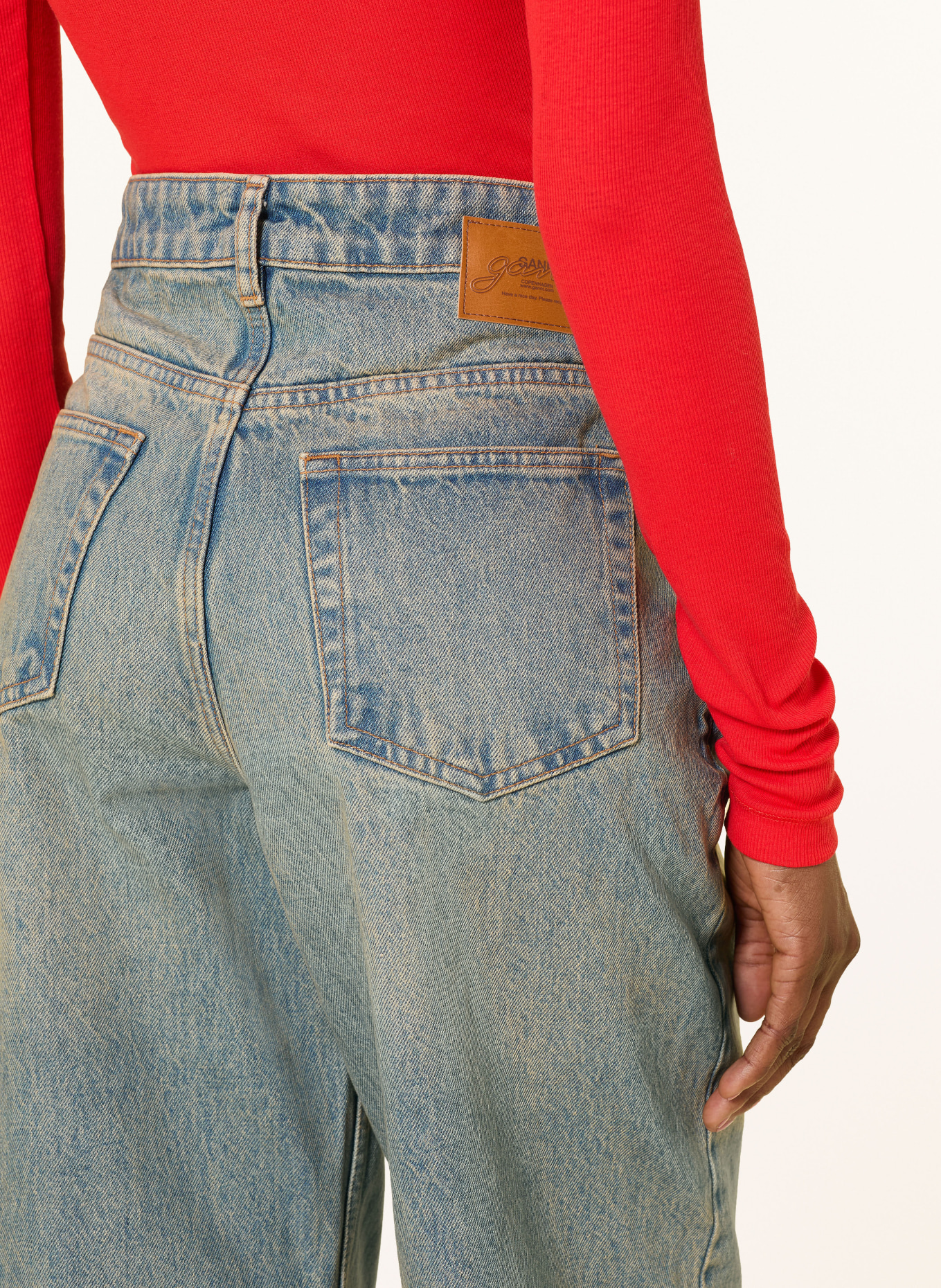 GANNI Wide Leg Jeans IZEY: 567 MID BLUE VINTAGE