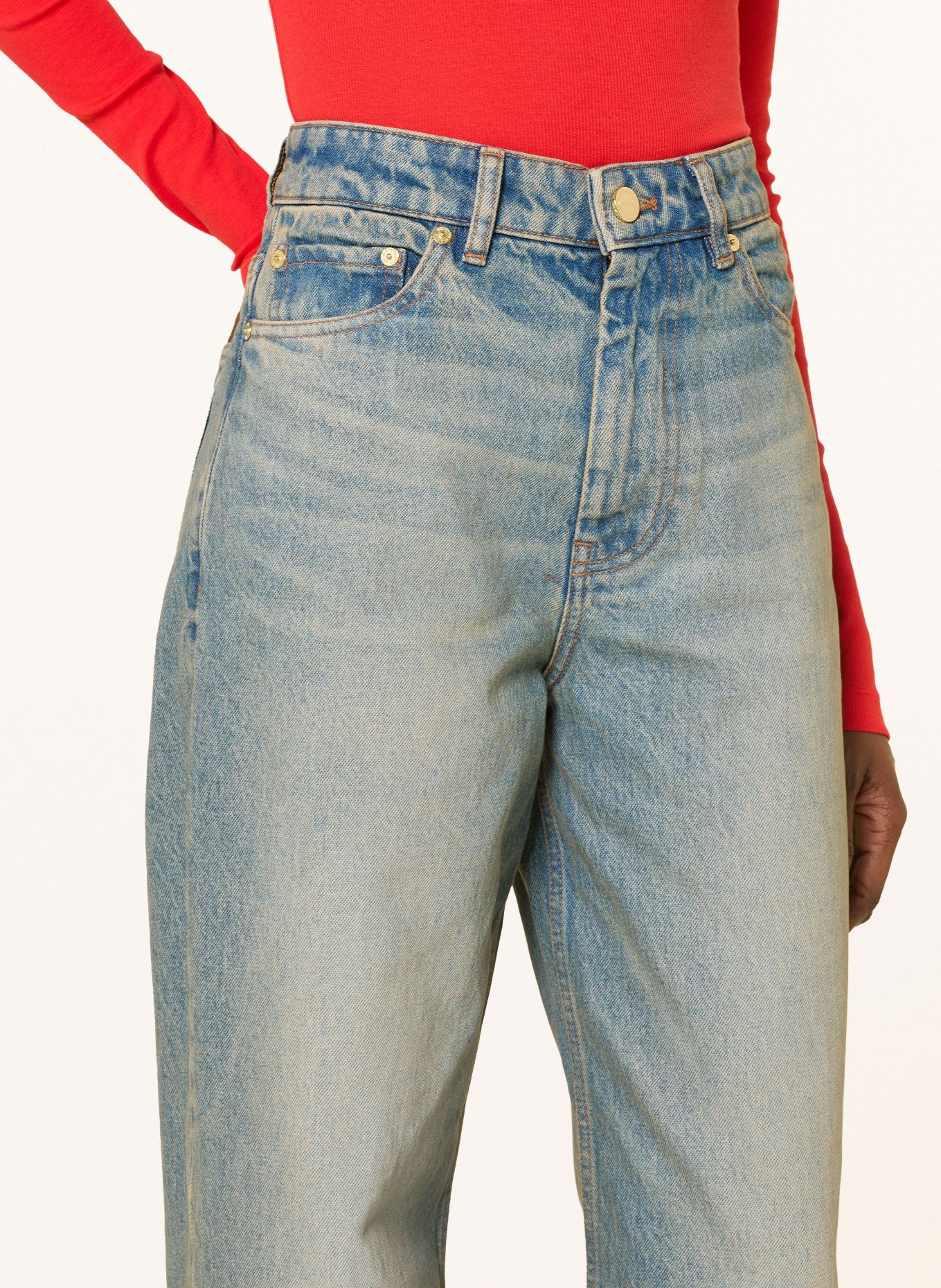 GANNI Wide Leg Jeans IZEY: 567 MID BLUE VINTAGE