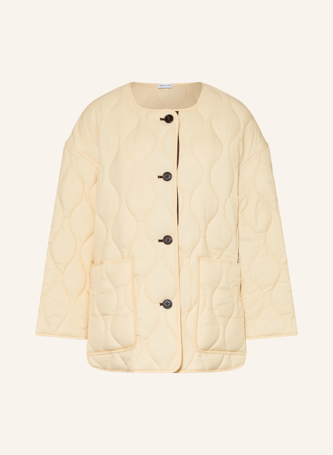 MRS & HUGS Veste matelassée: JAUNE CLAIR / MARRON FONCÉ