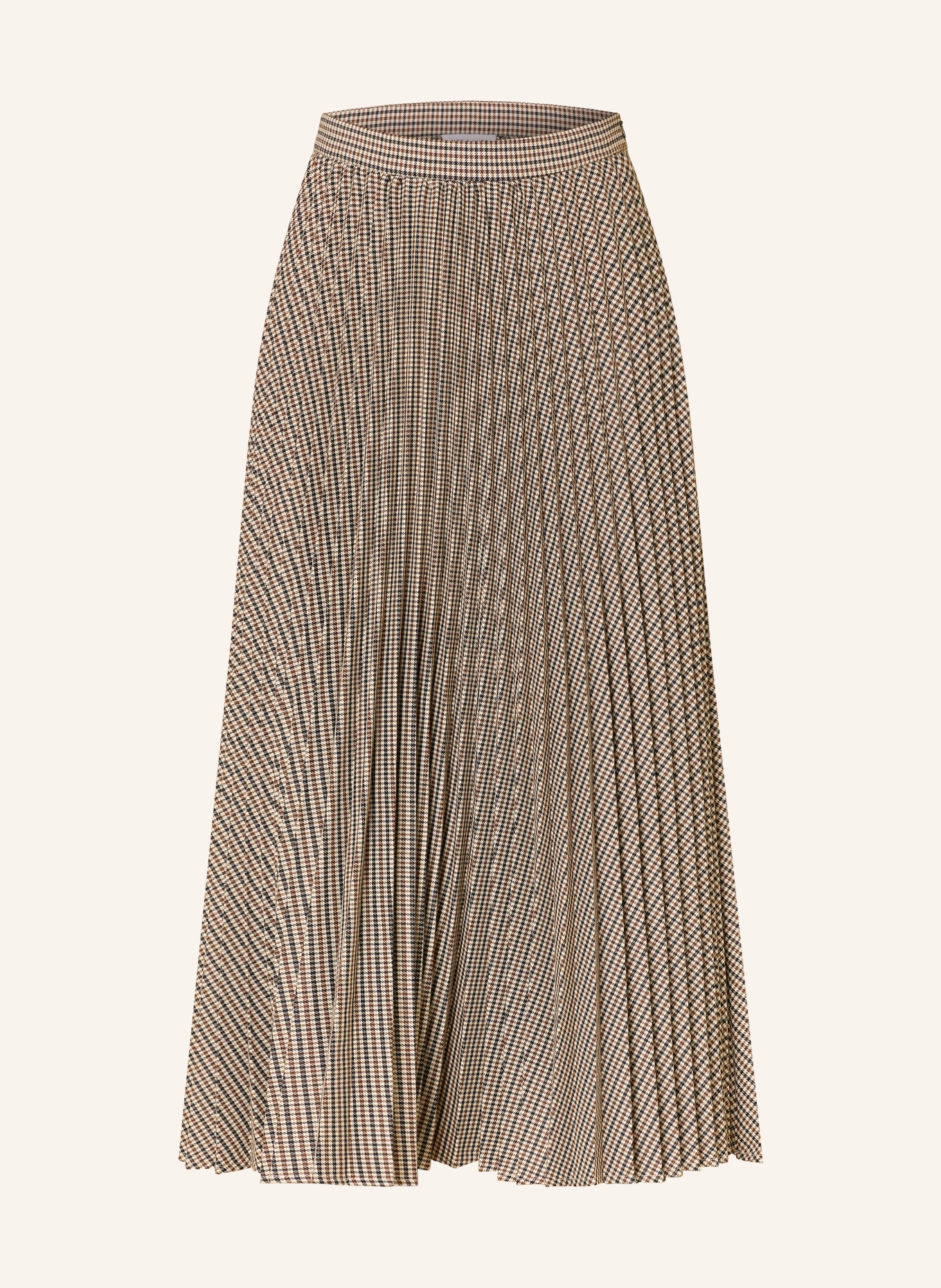 MRS & HUGS Pleated skirt: BROWN / LIGHT BROWN / BLACK
