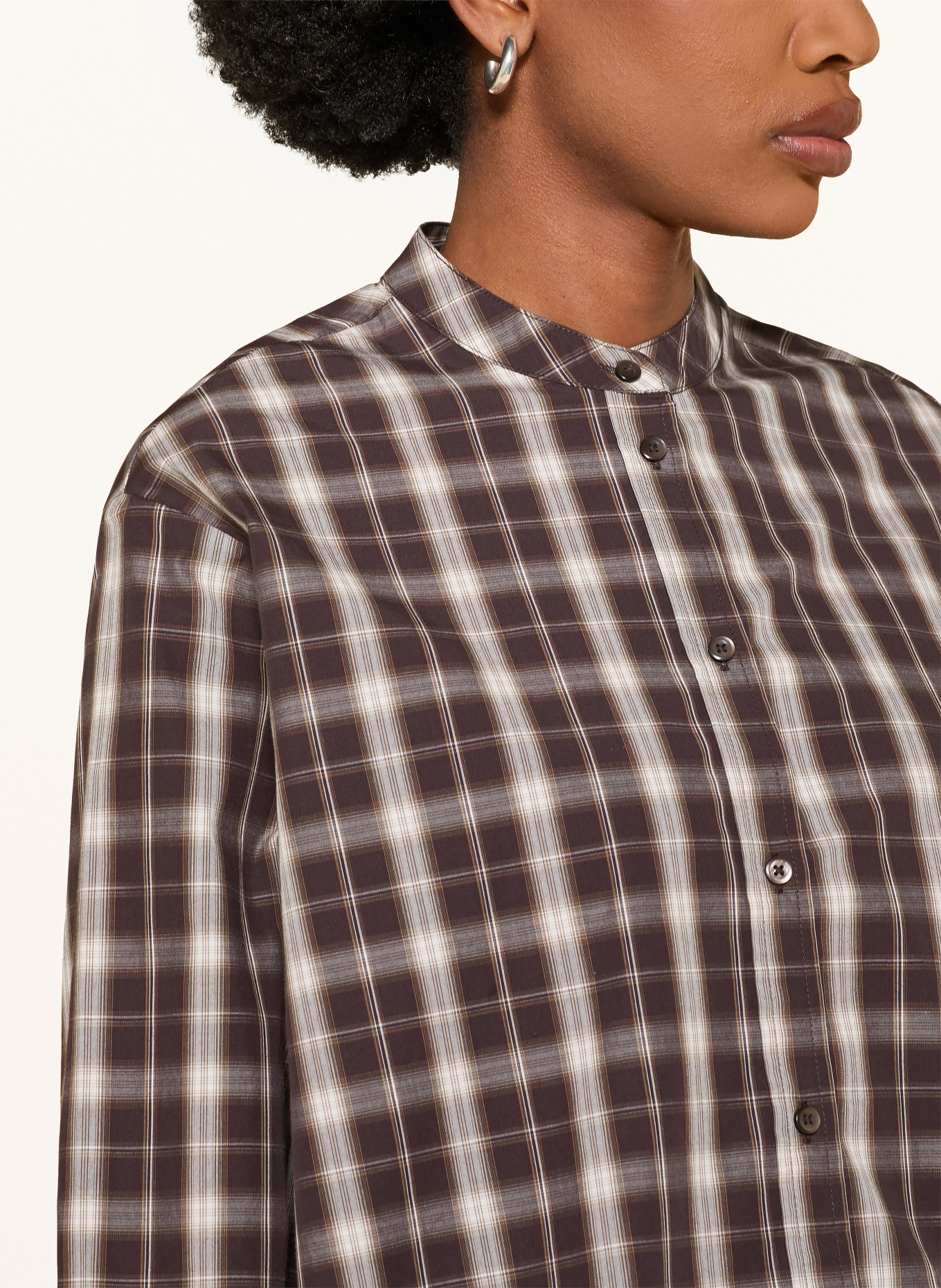 MRS & HUGS Blouse: MARRON FONCÉ / CAMEL / ECRU