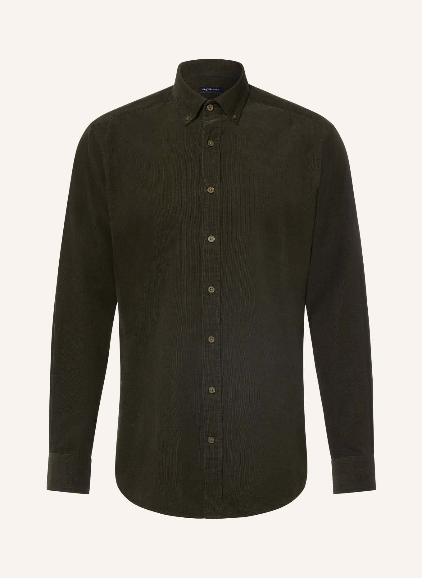 STROKESMAN'S Cămașă din velur, croială slim fit: OLIV