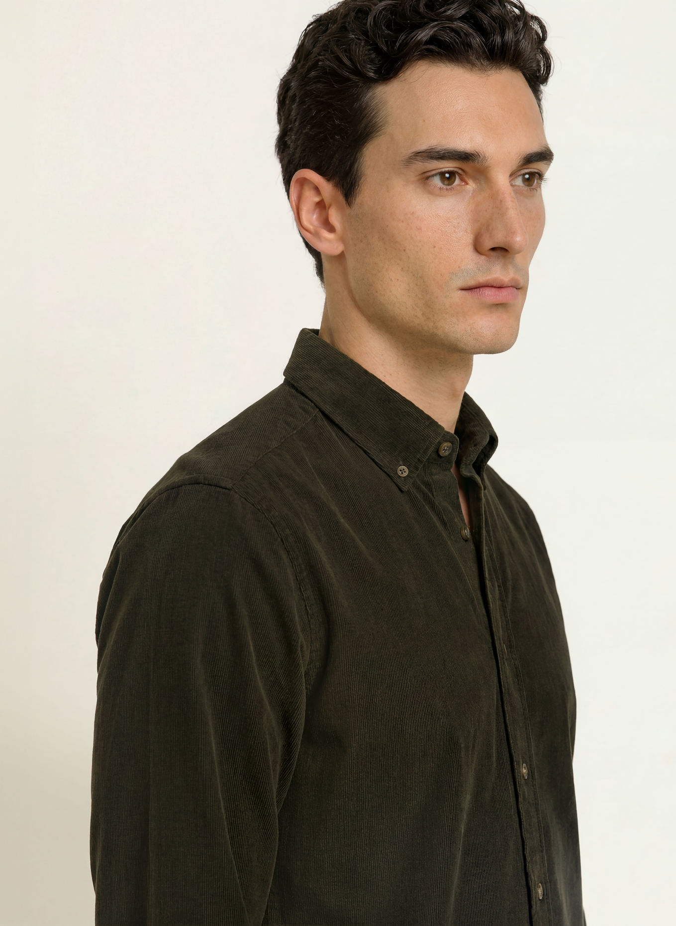 STROKESMAN'S Cămașă din velur, croială slim fit: OLIV